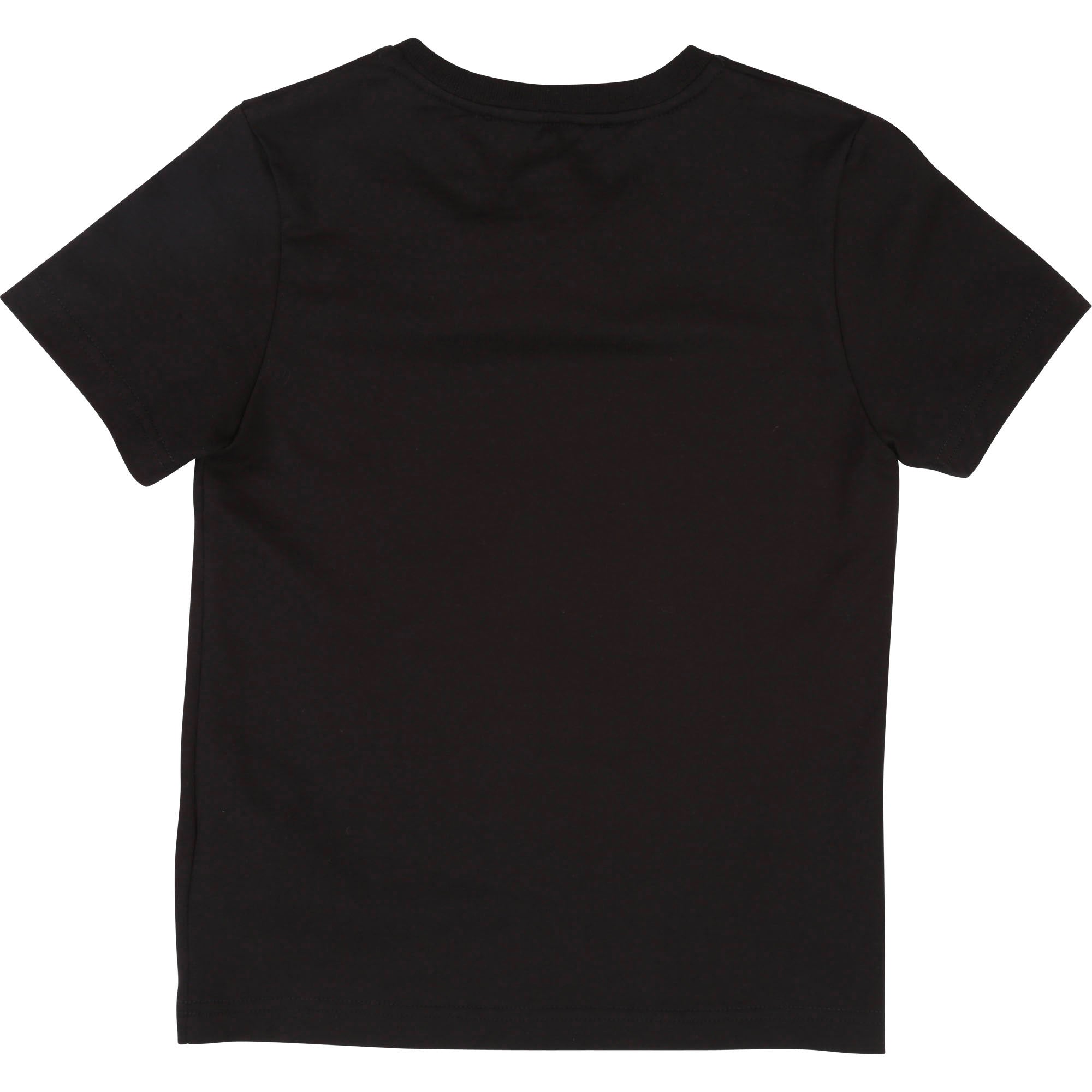 Boys Black Logo Cotton T-shirt