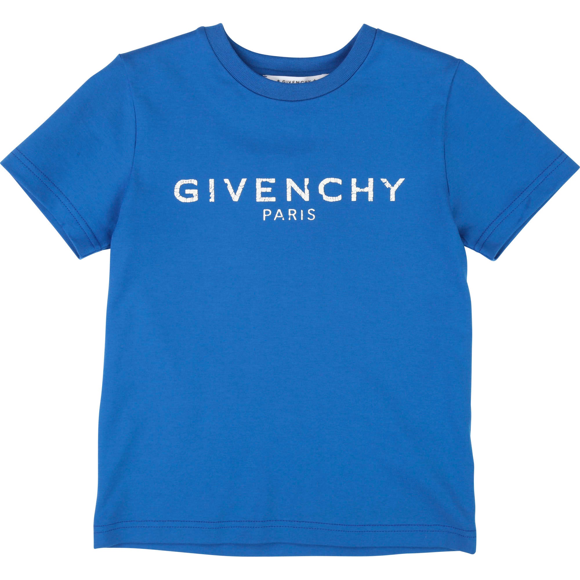 Boys Blue Logo Cotton T-shirt