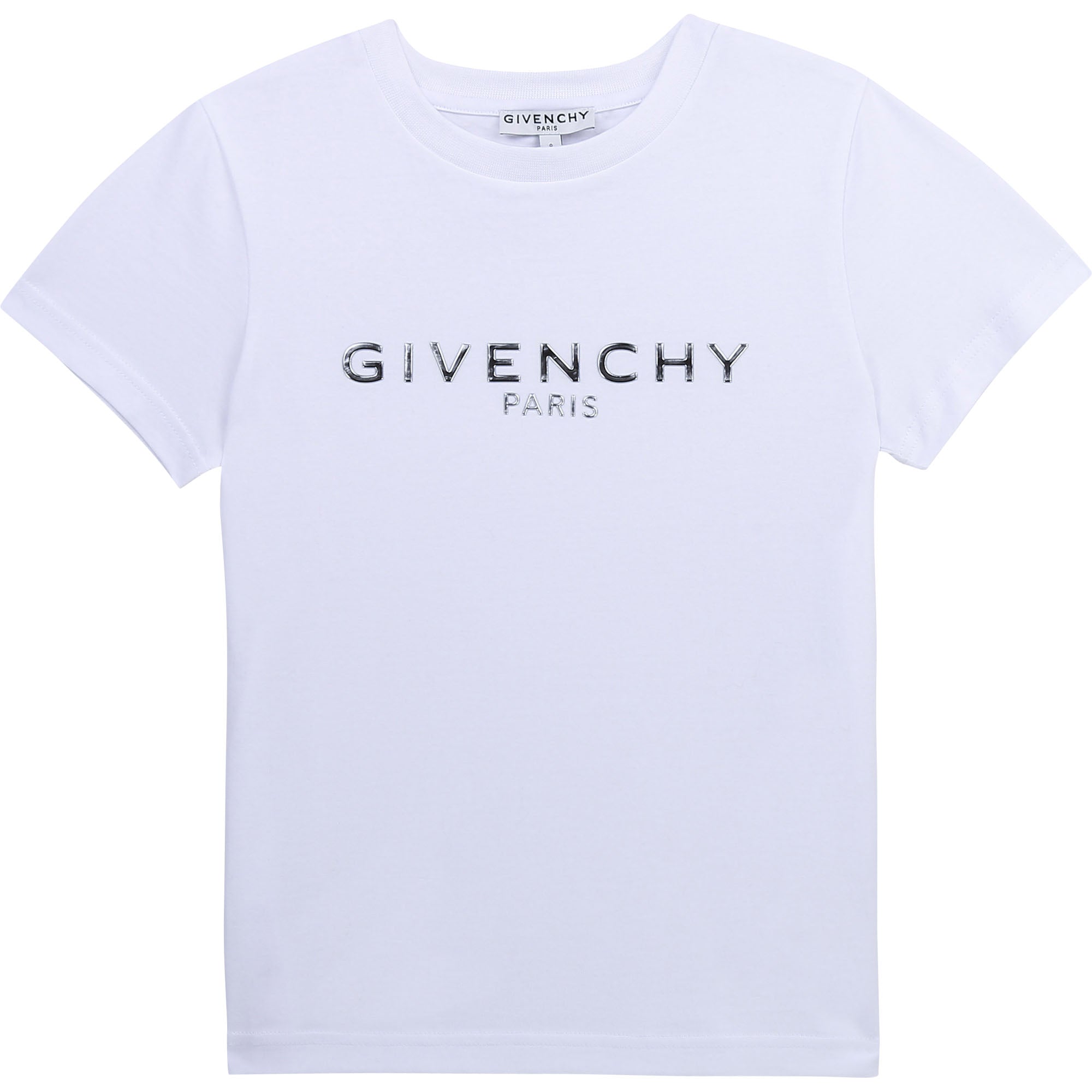 Boys White Logo Cotton T-Shirt