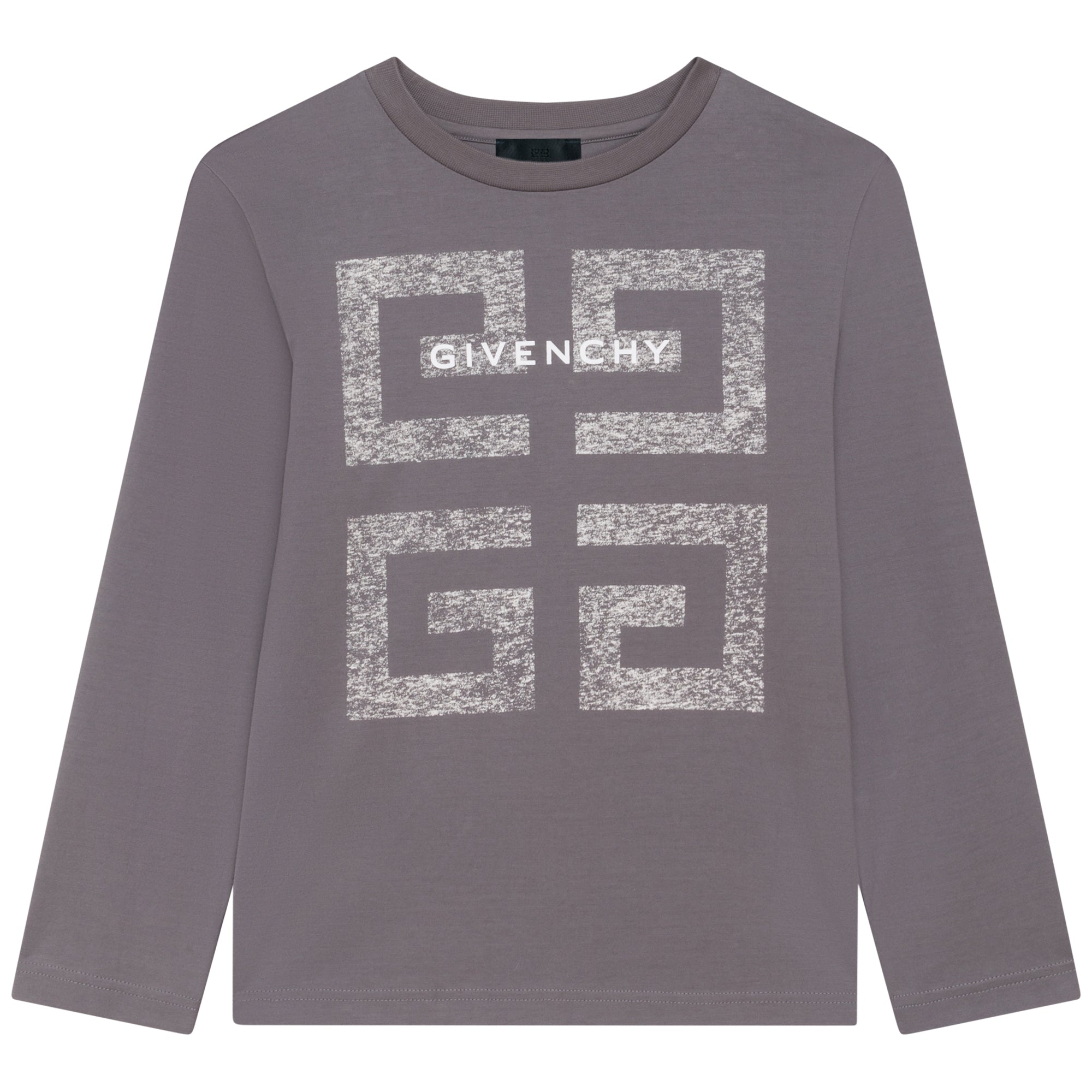 Boys Dark Grey Logo Cotton T-Shirt