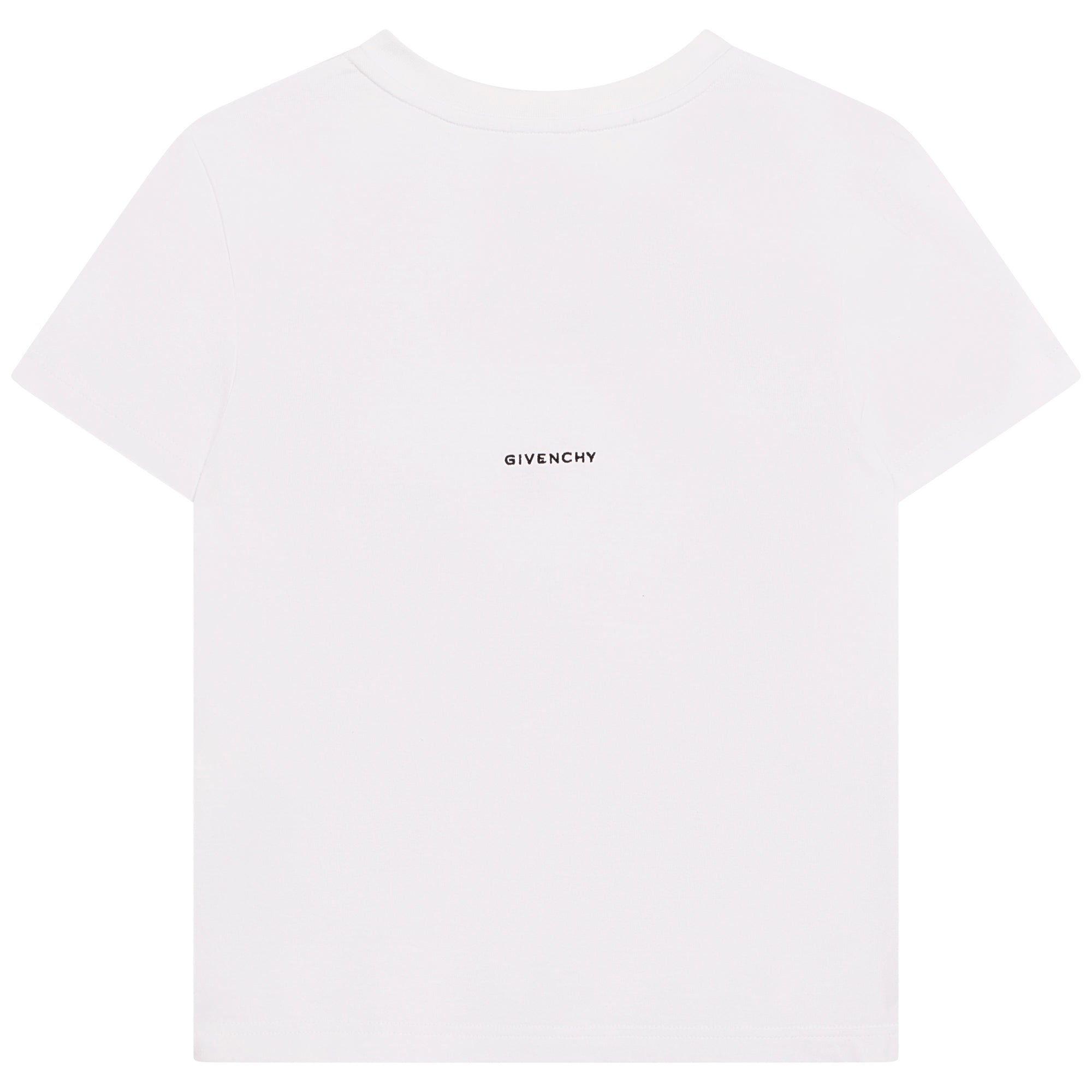 Boys White Printed Cotton T-Shirt