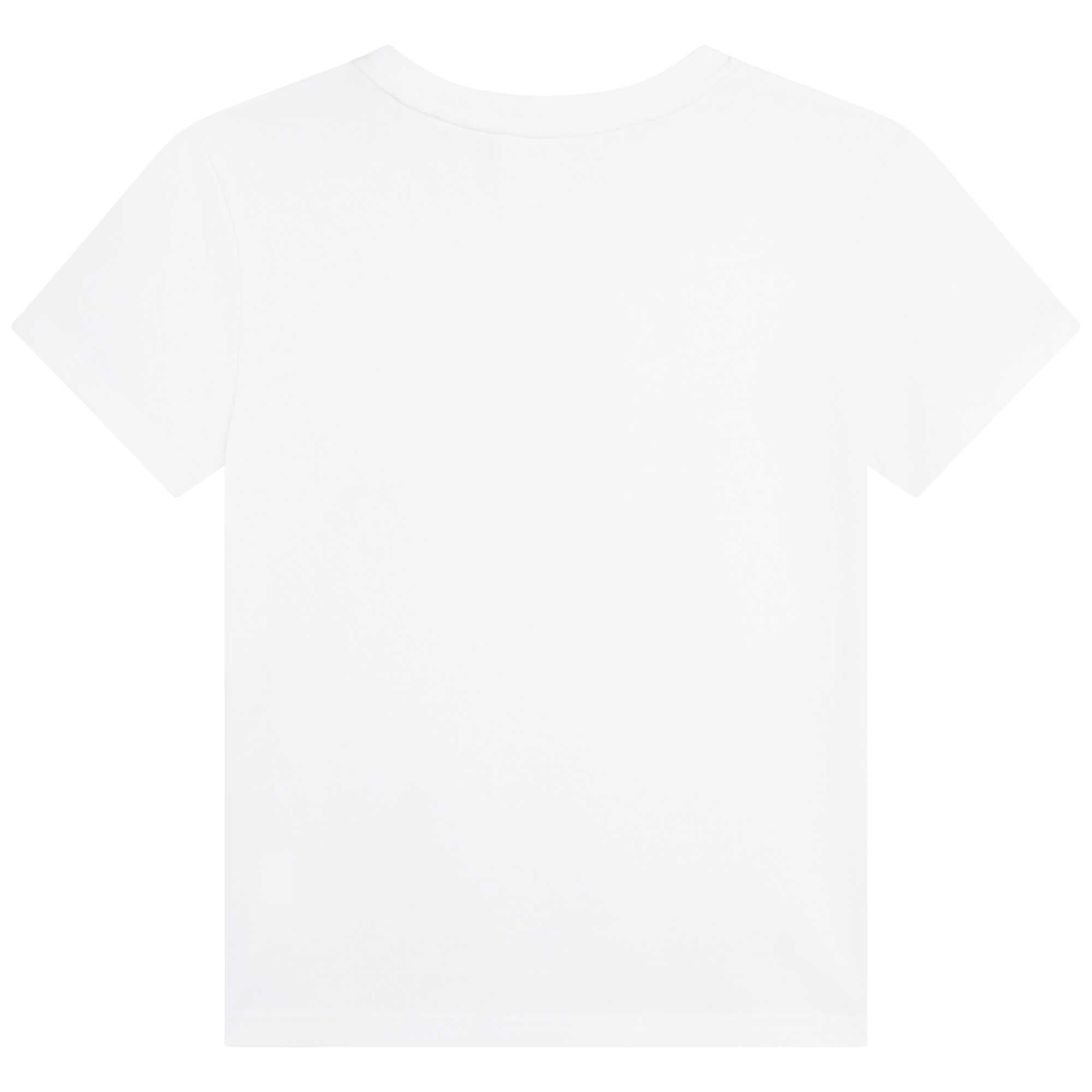 Boys White Logo Cotton T-Shirt