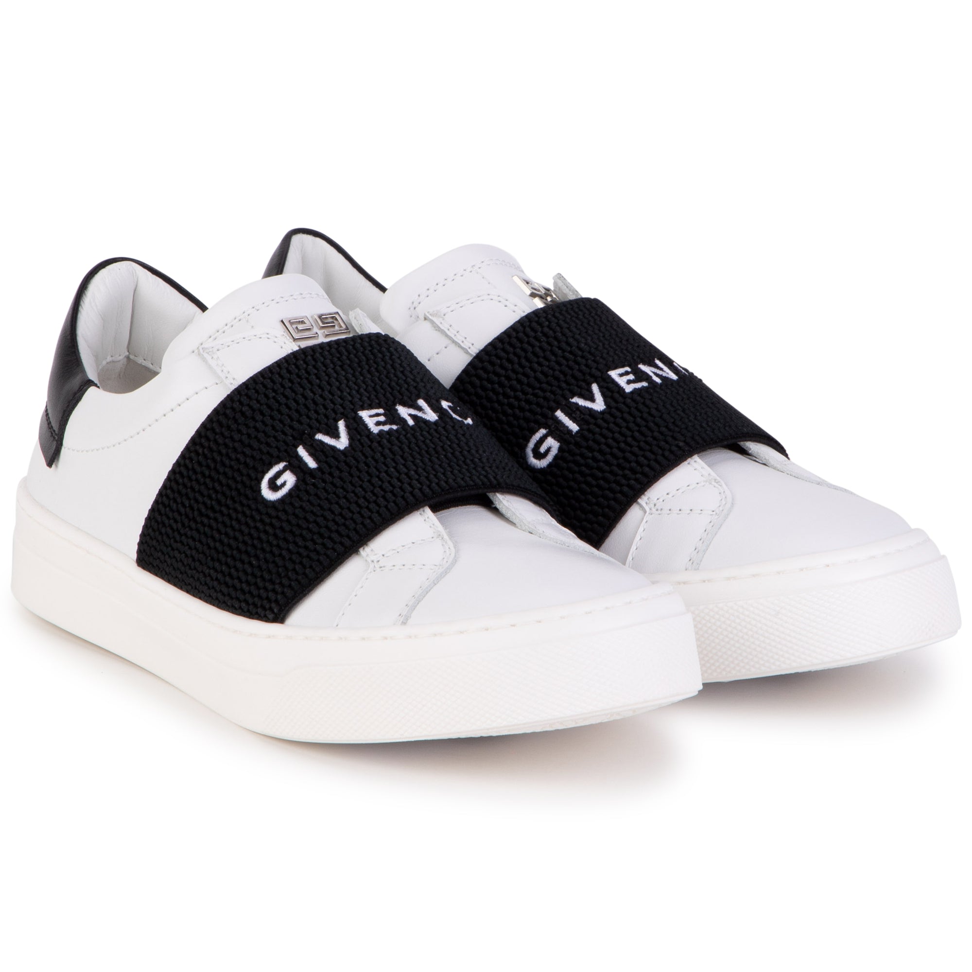 Boys & Girls White Logo Shoes