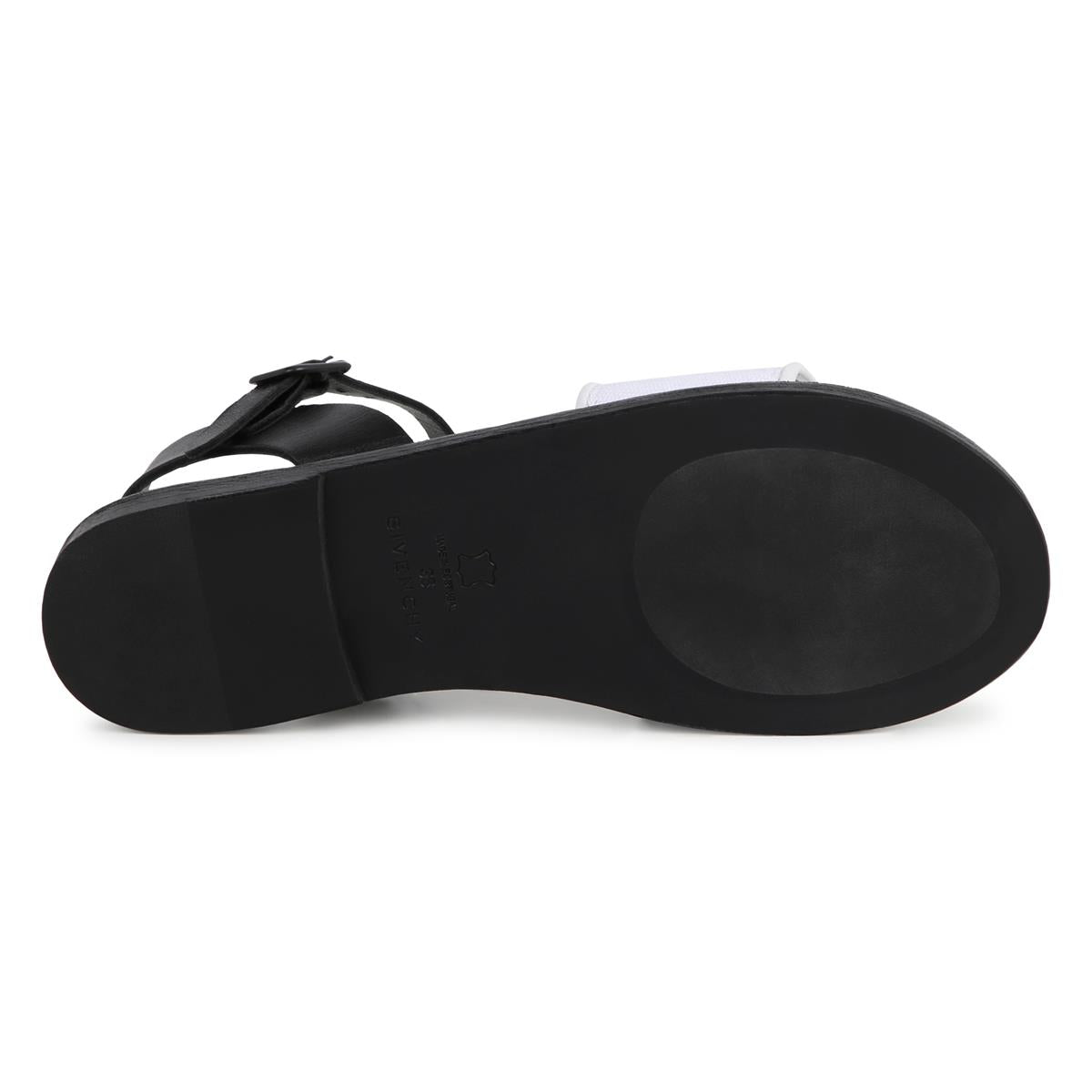 Girls Black Logo Sandals