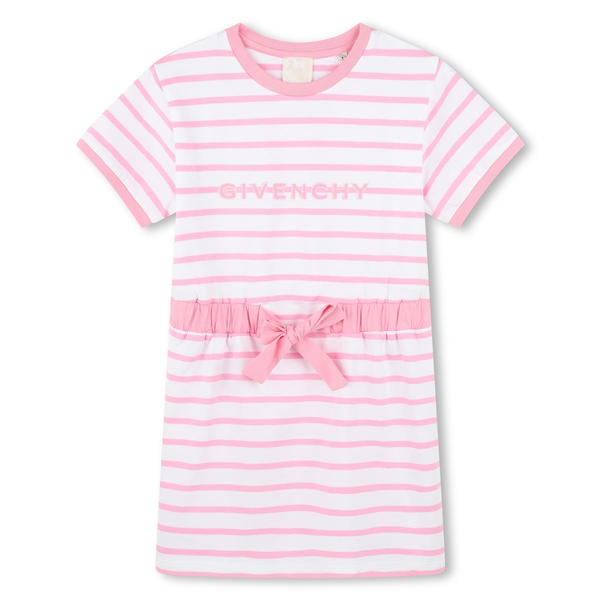 Girls Pink Stripes Cotton Dress