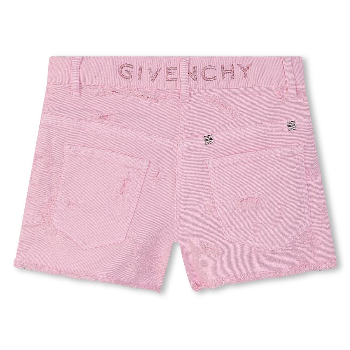 Girls Pink Cotton Shorts