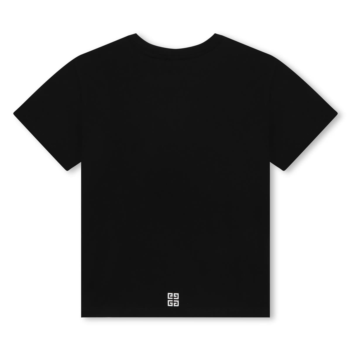 Girls Black Logo Cotton T-Shirt