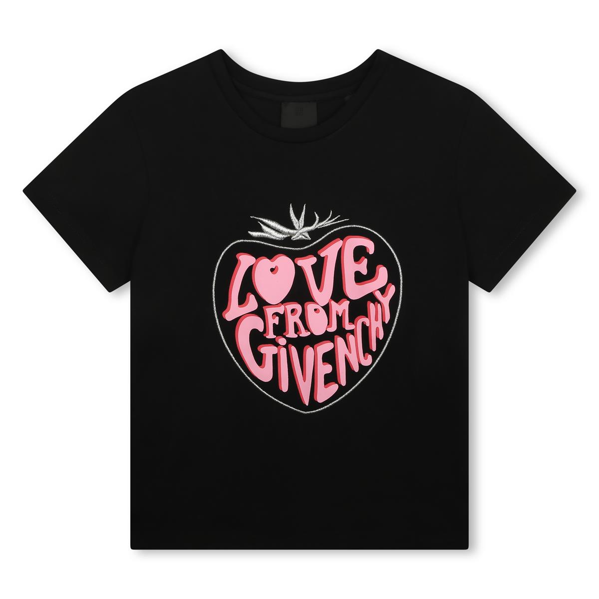 Girls Black Cotton T-Shirt