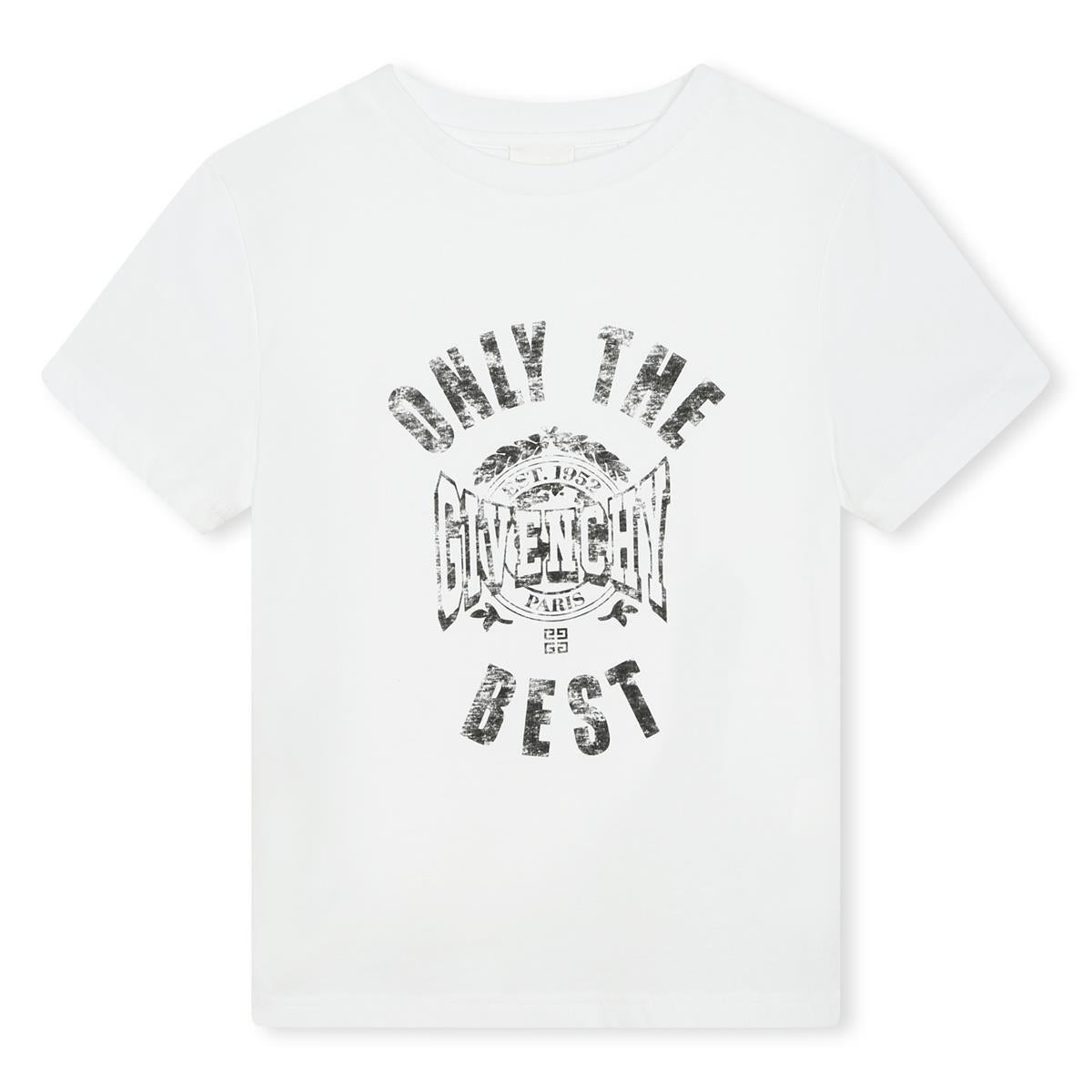 Boys White Cotton T-Shirt