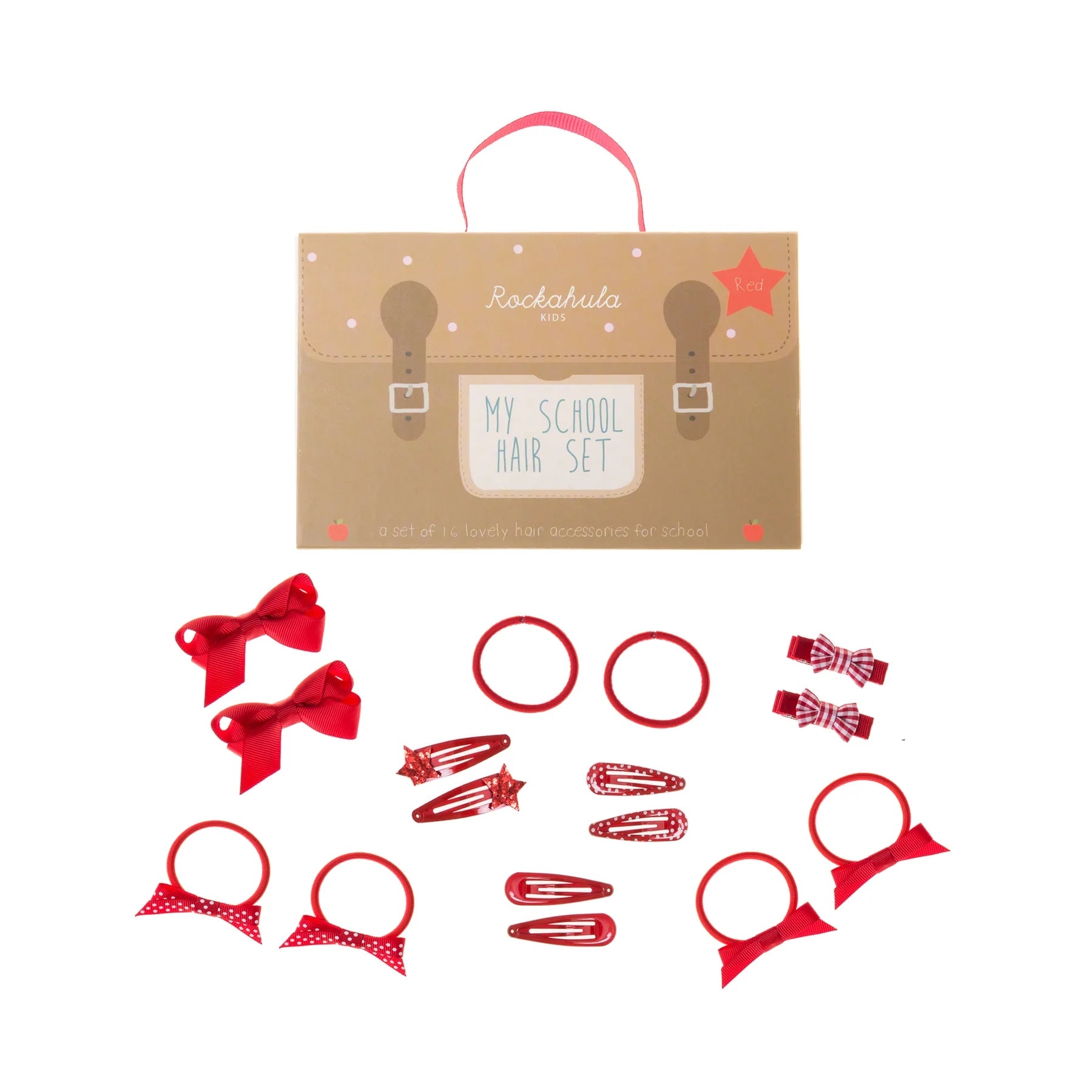 My School Hair Set - Red