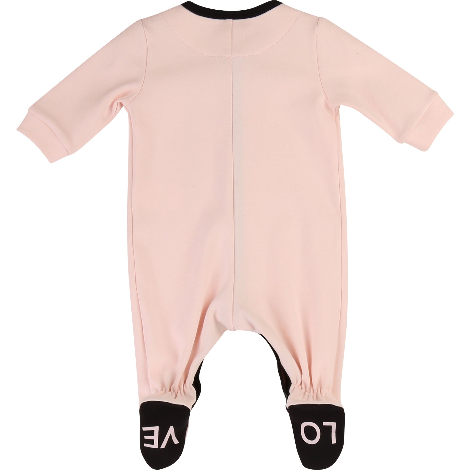 Baby Girls Pink Logo Cotton Babysuit
