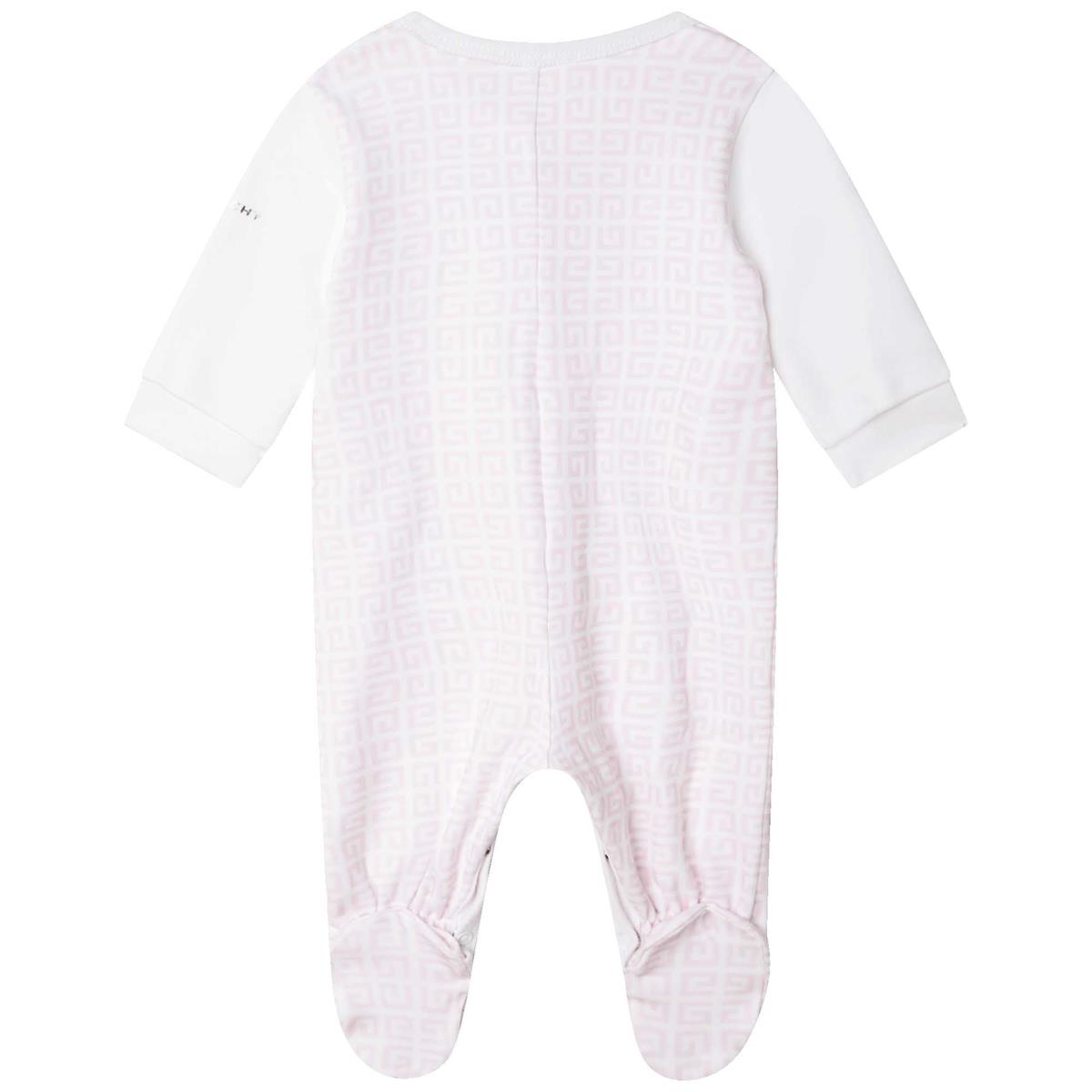 Baby Girls White Cotton Babysuit