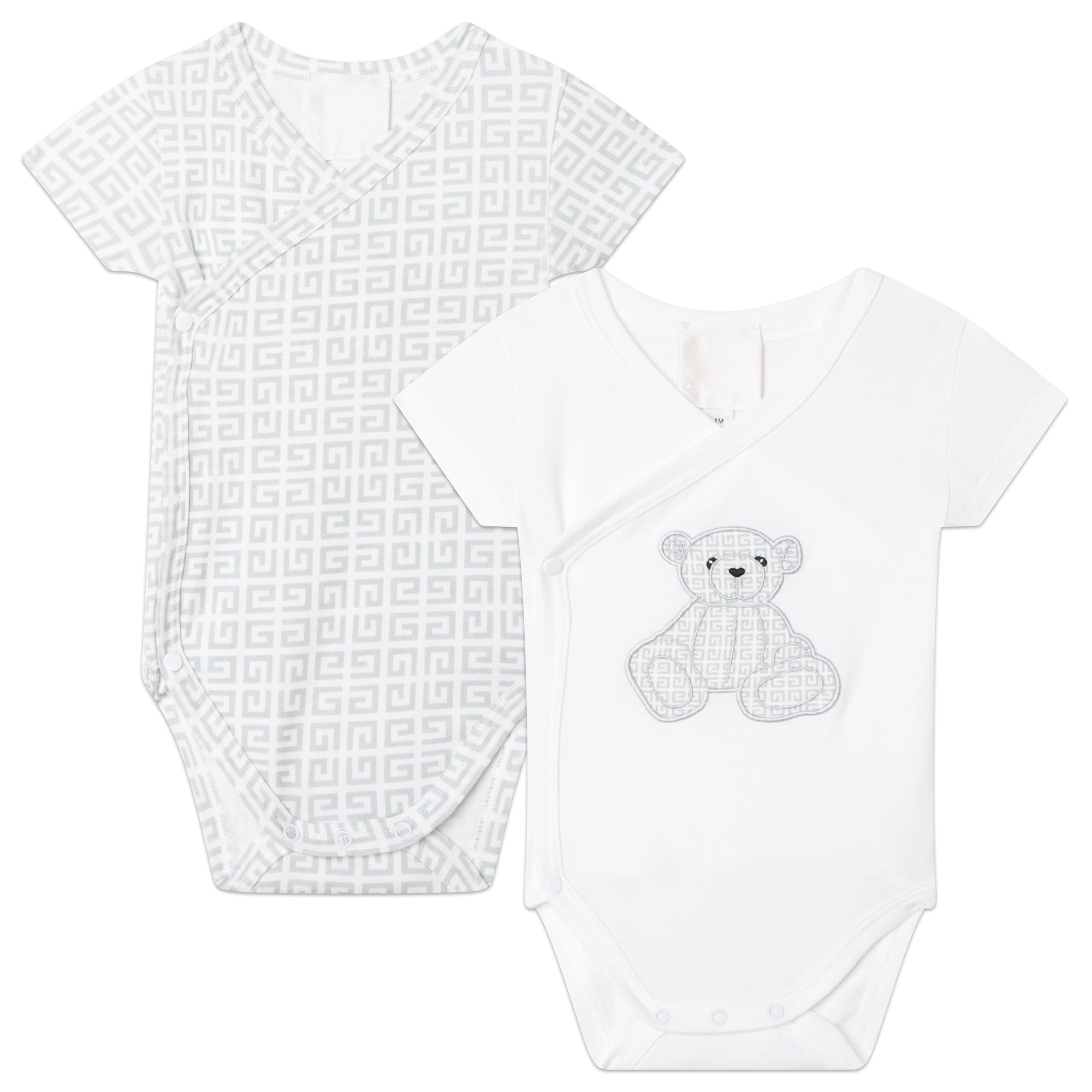 Baby Boys & Girls White Cotton Babysuit Set