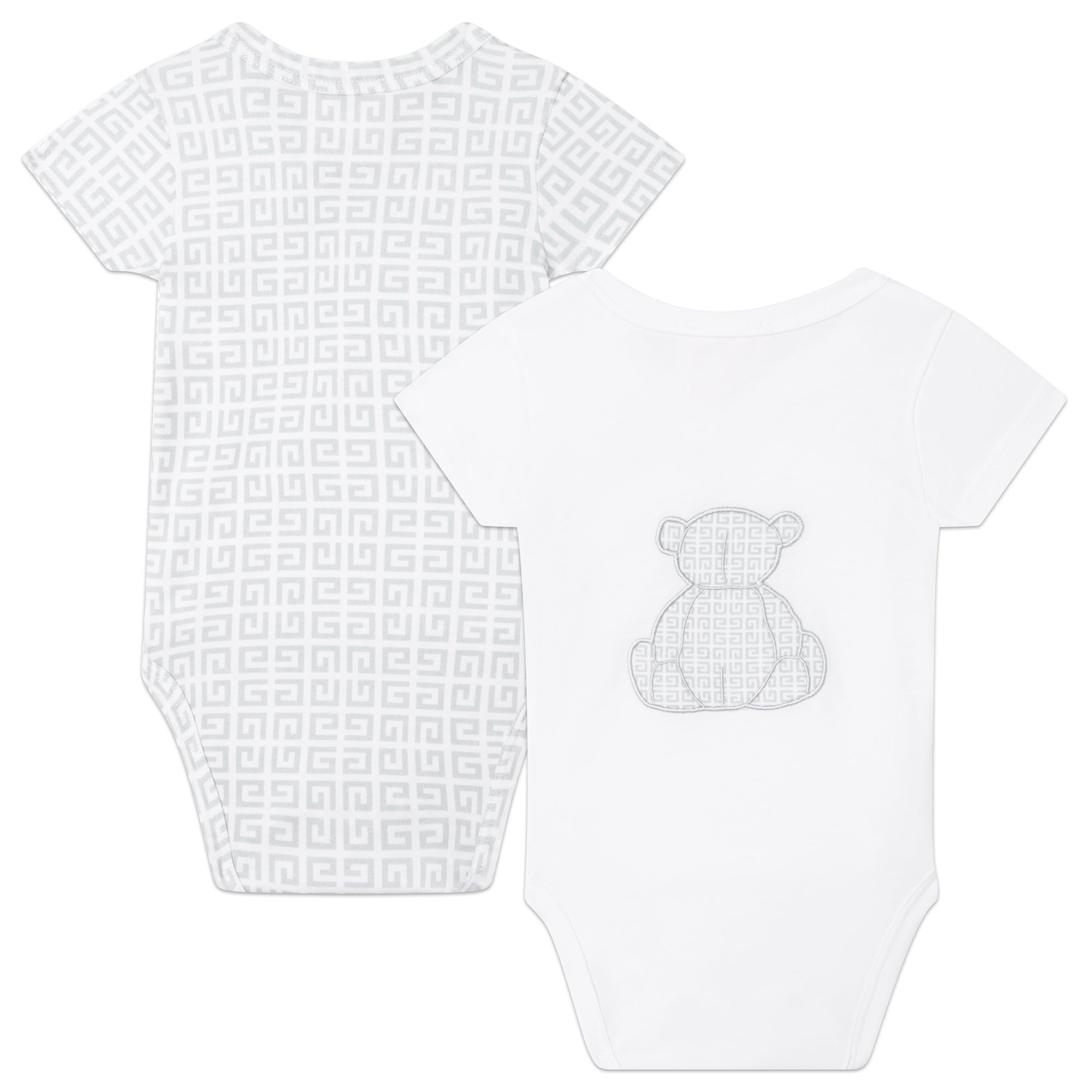 Baby Boys & Girls White Cotton Babysuit Set