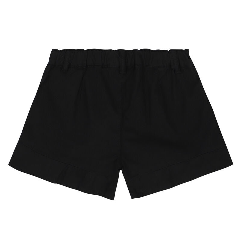 Girls Black Cotton Shorts