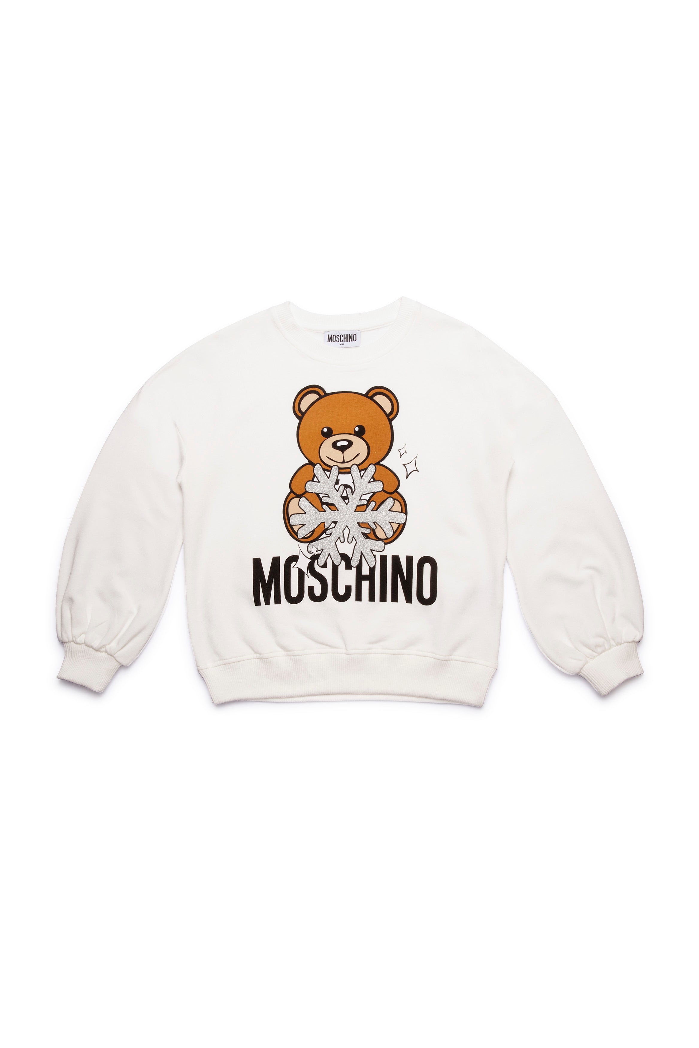 Girls White Printing Cotton Sweatshirt