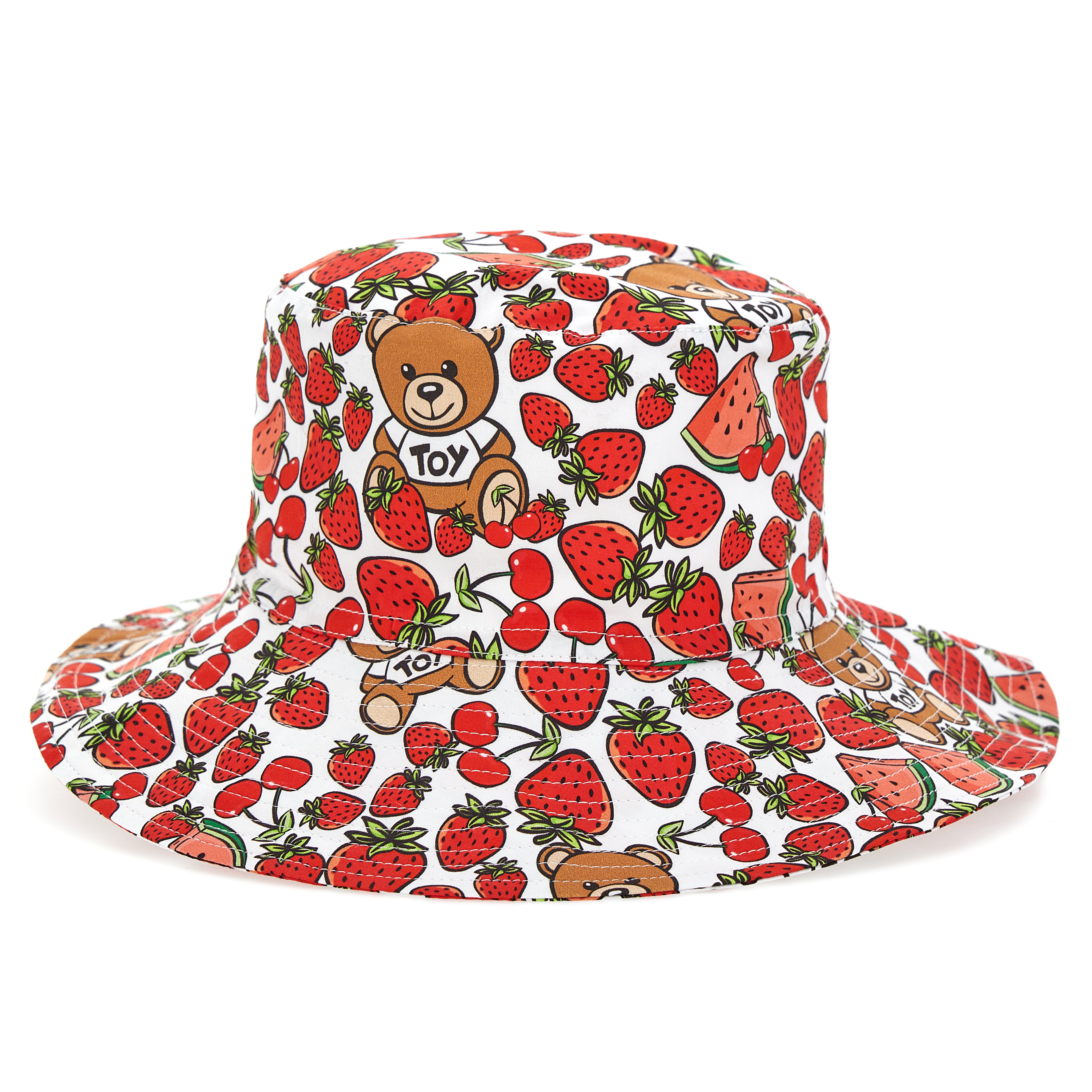 Boys & Girls Red Floral Cotton Hat