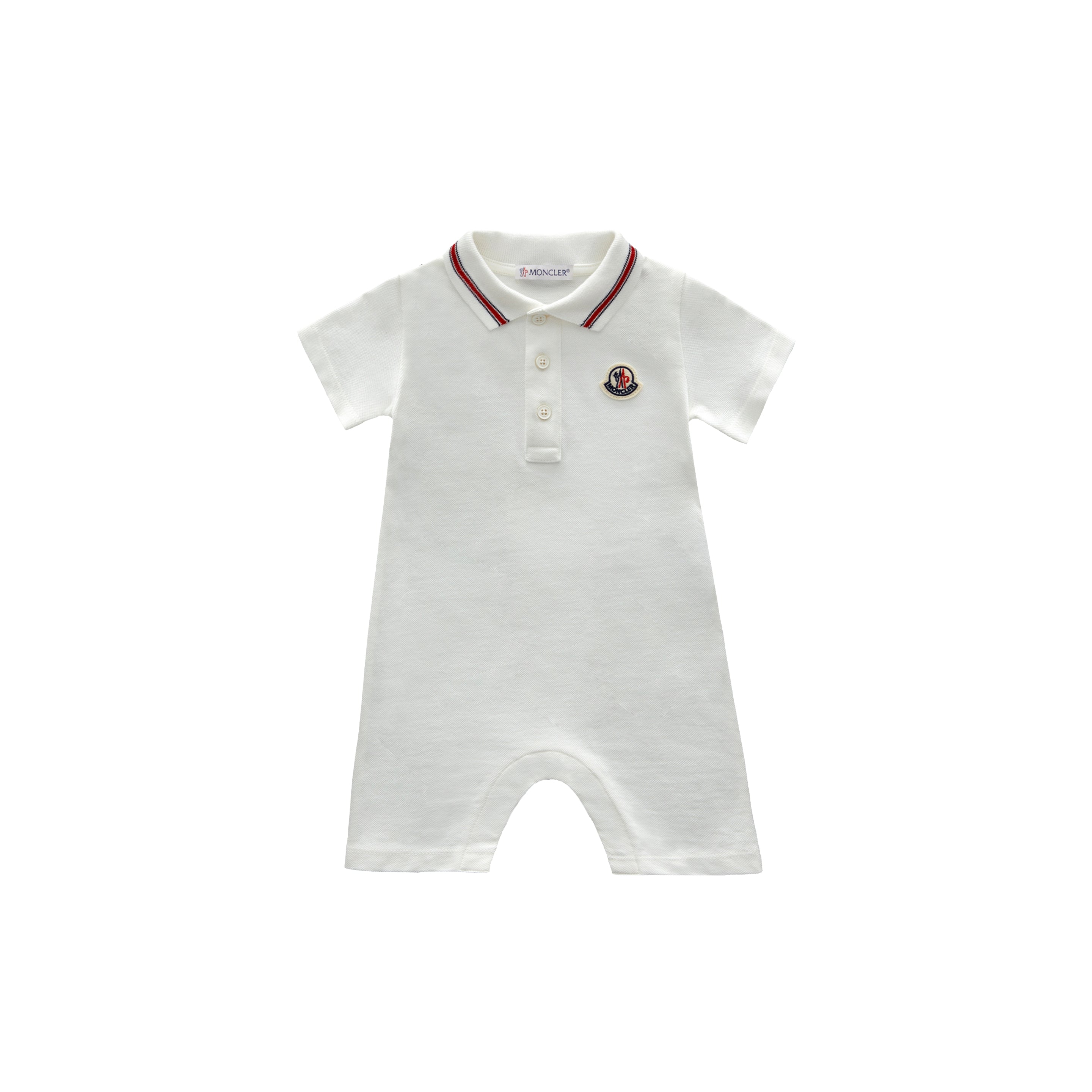 Baby Boys White Cotton Babysuit