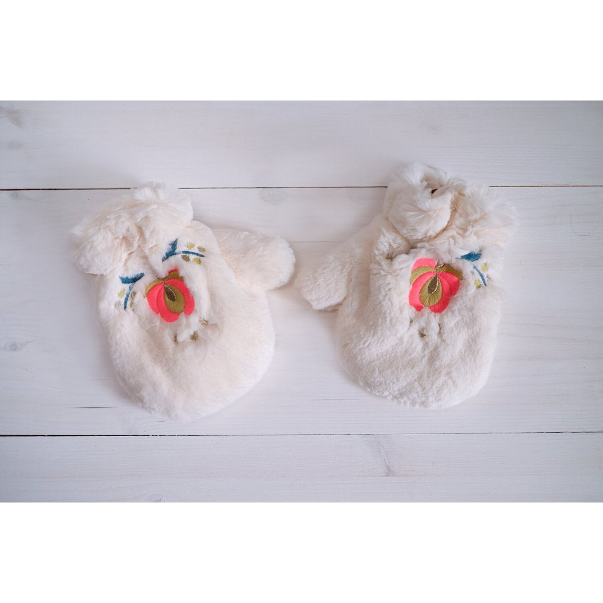 Baby Girls Cream Mittens