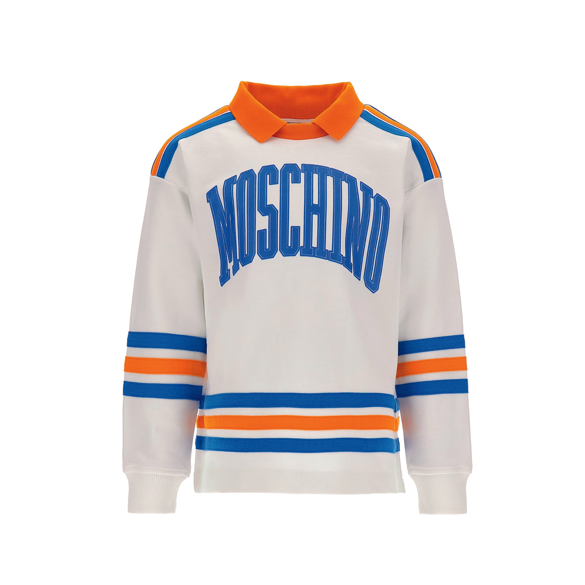 Boys White Logo Cotton Sweatshirt