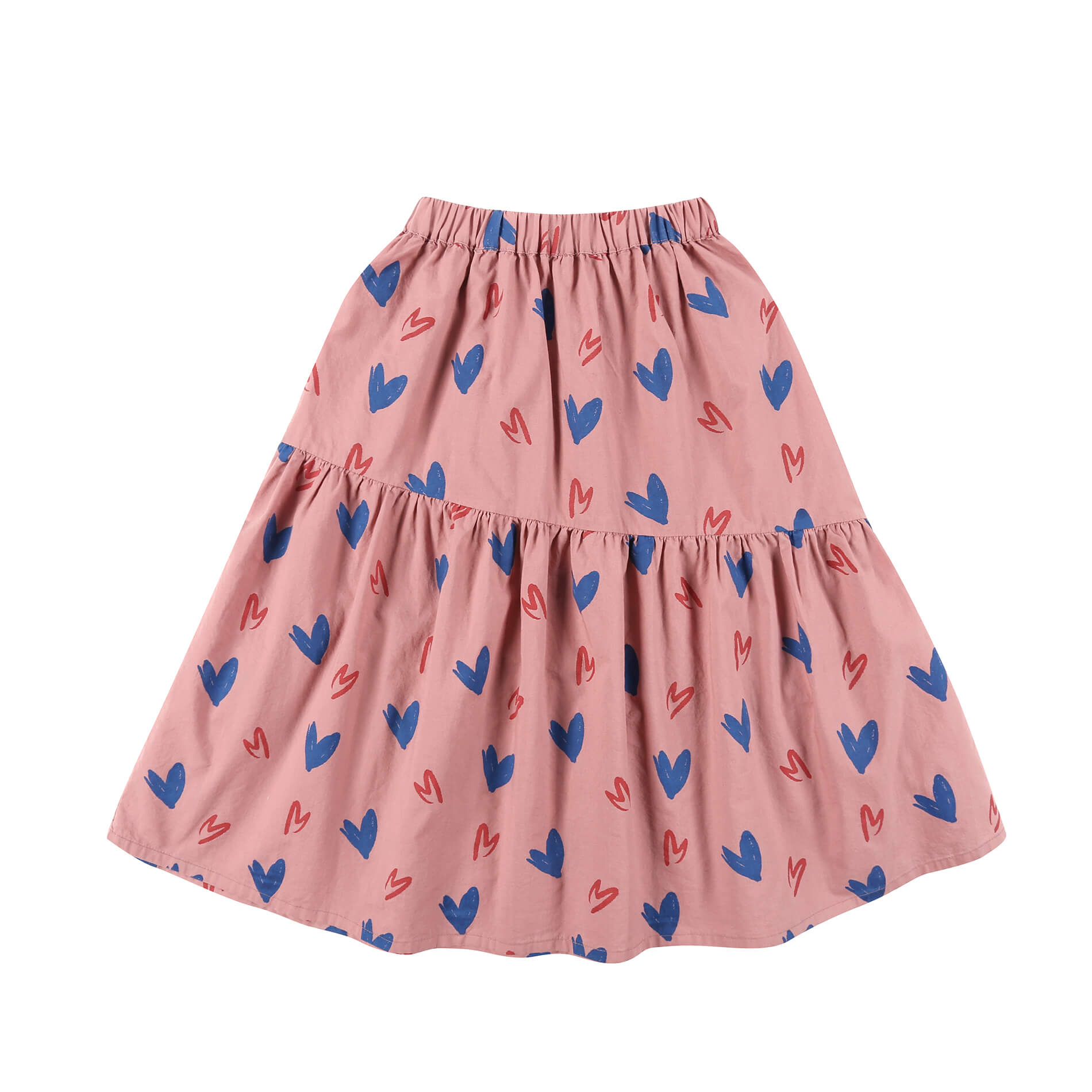 Girls Pink Heart Cotton Skirt