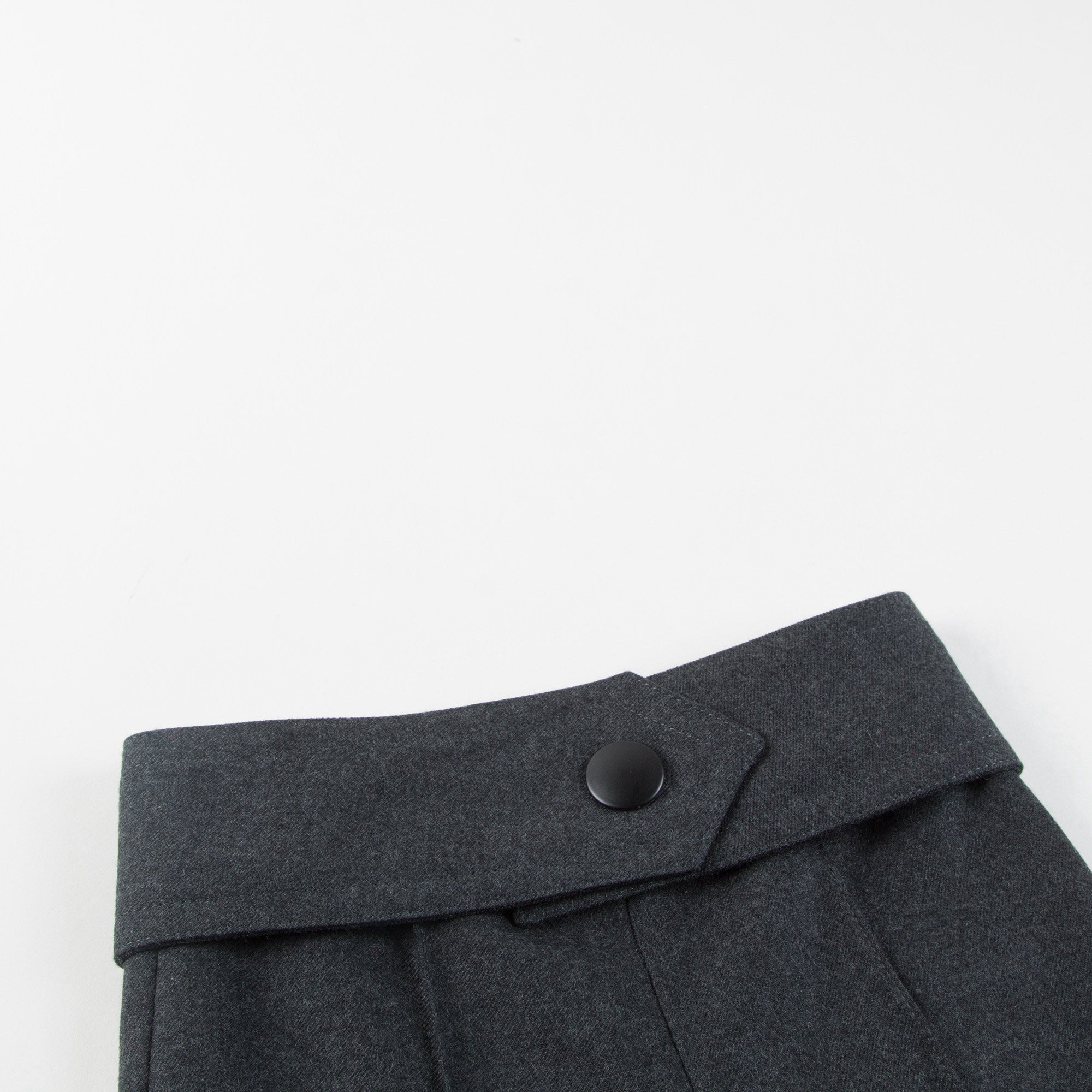 Girls Charcoal Gray Cotton Trousers