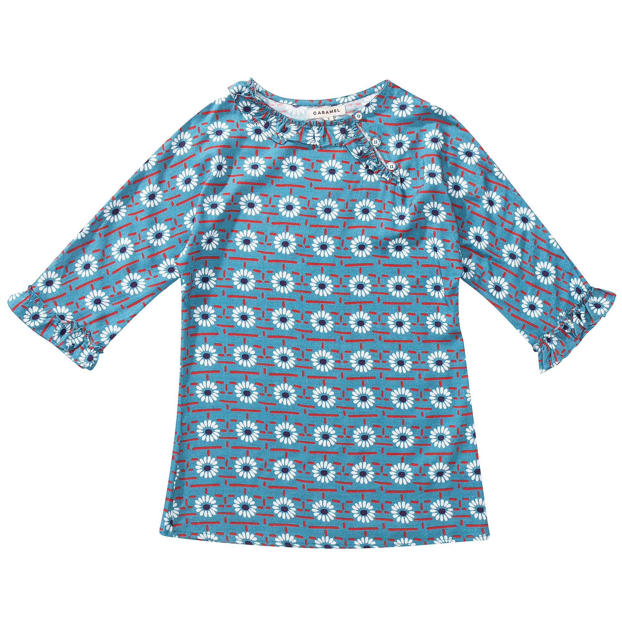 Girls Blue Daisy Printed Dress