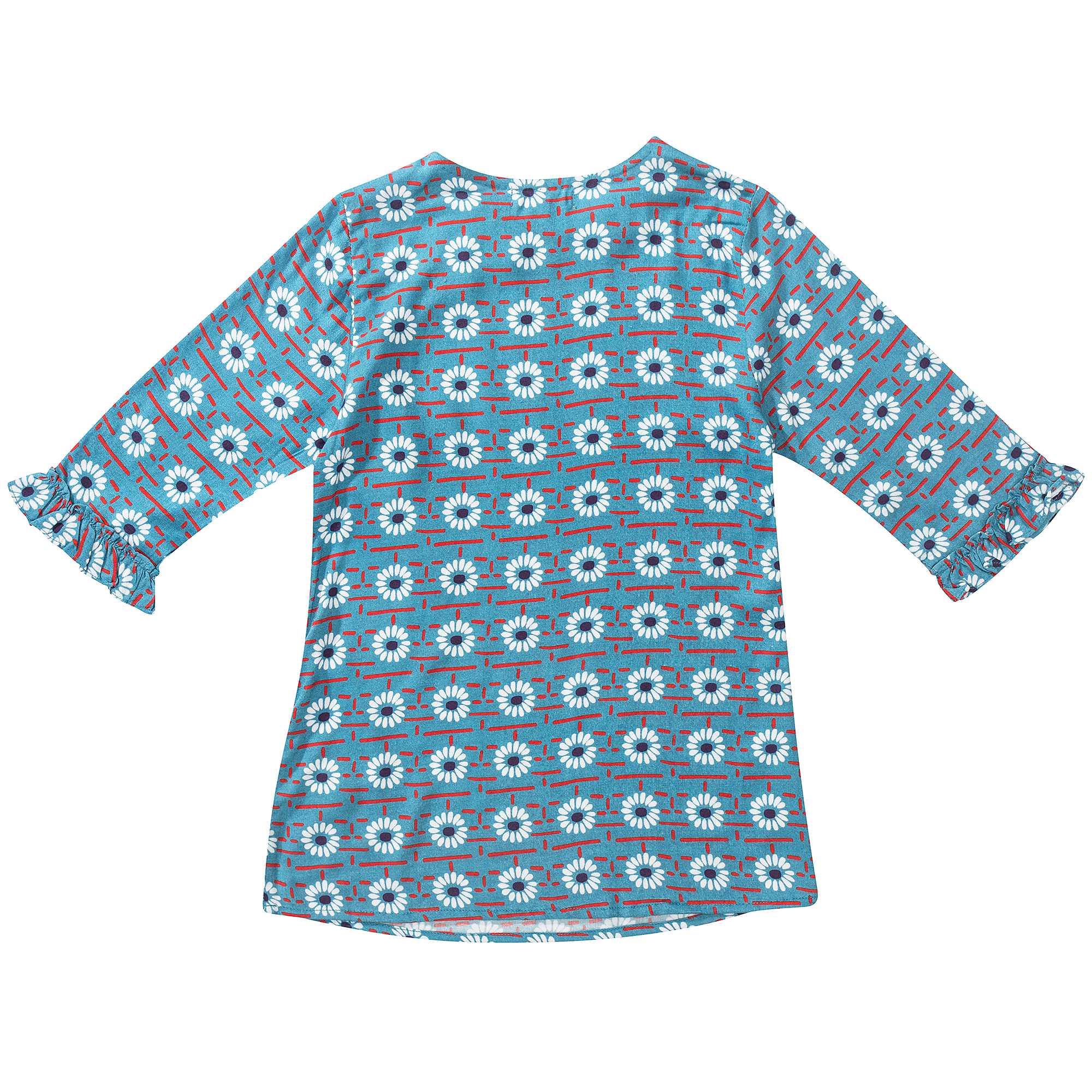 Girls Blue Daisy Printed Dress