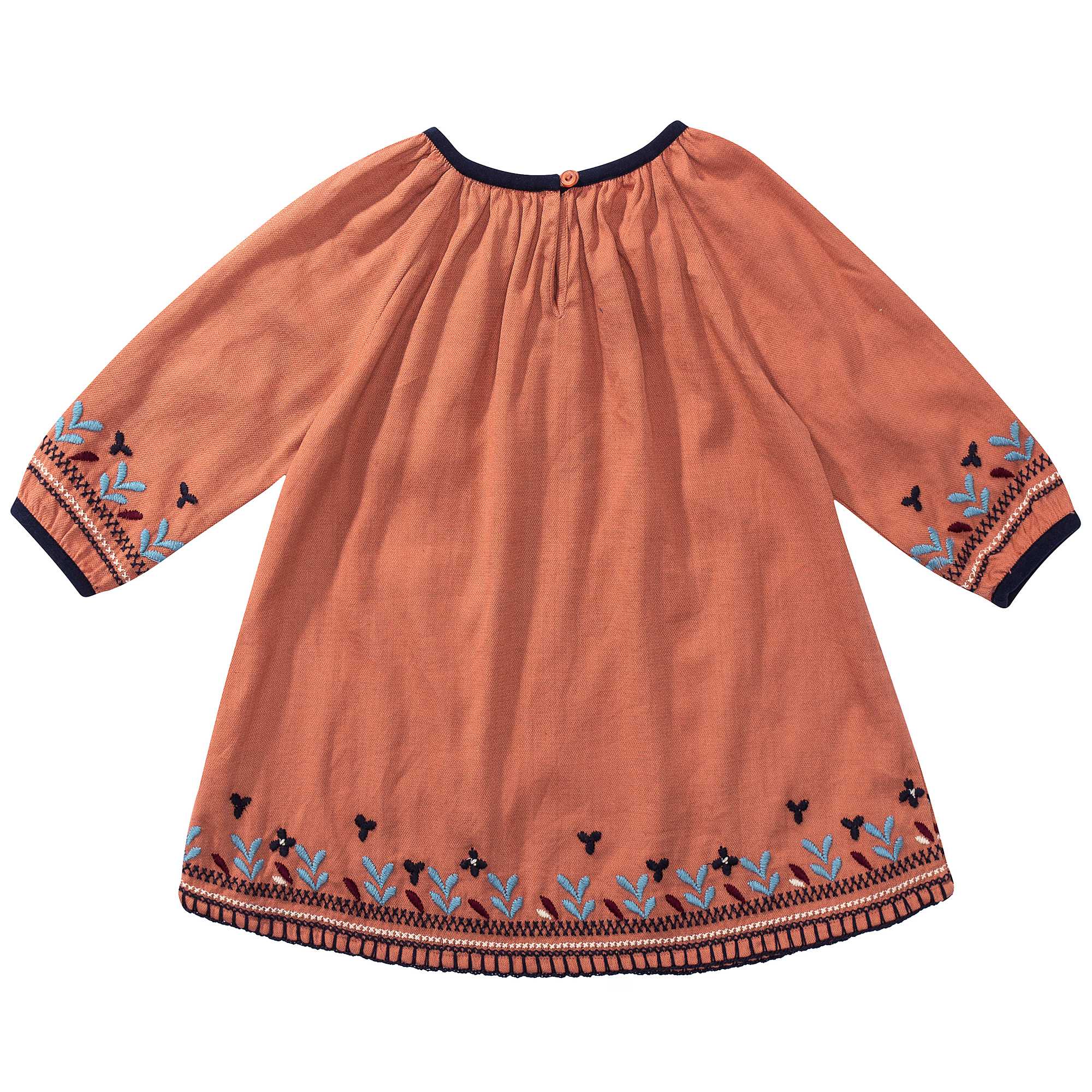 Baby Girls Orange Embroidered Dress