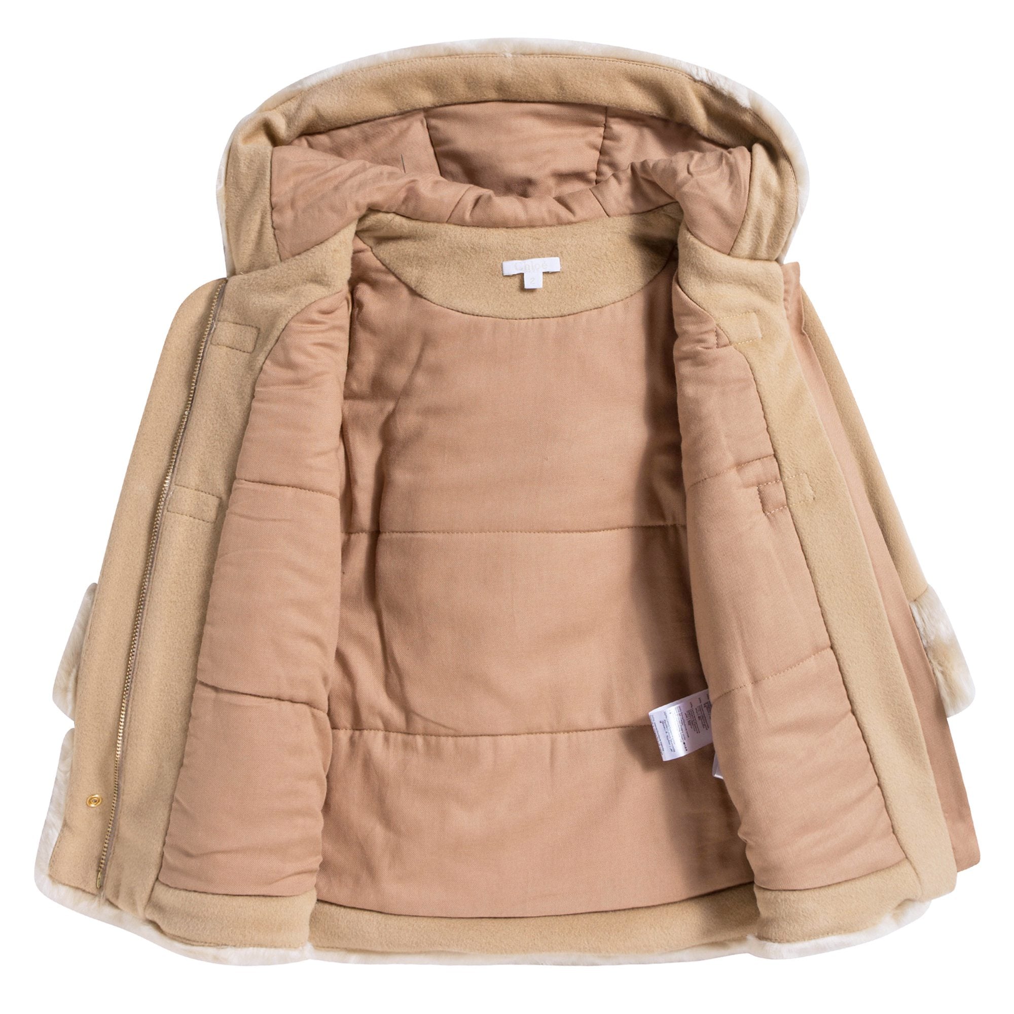Baby Girls Beige Wool Blend Coat