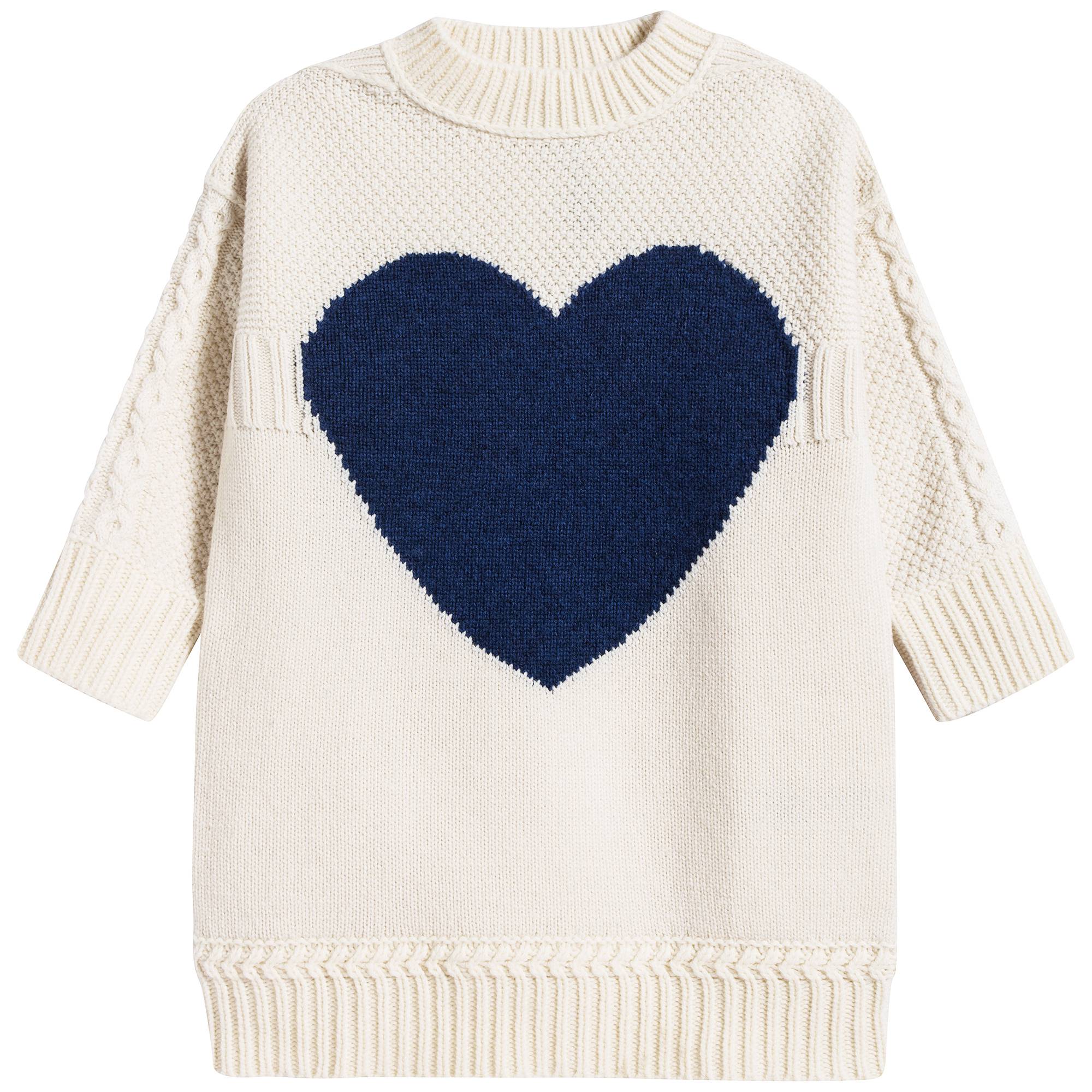 Girls Ivory Wool Dress