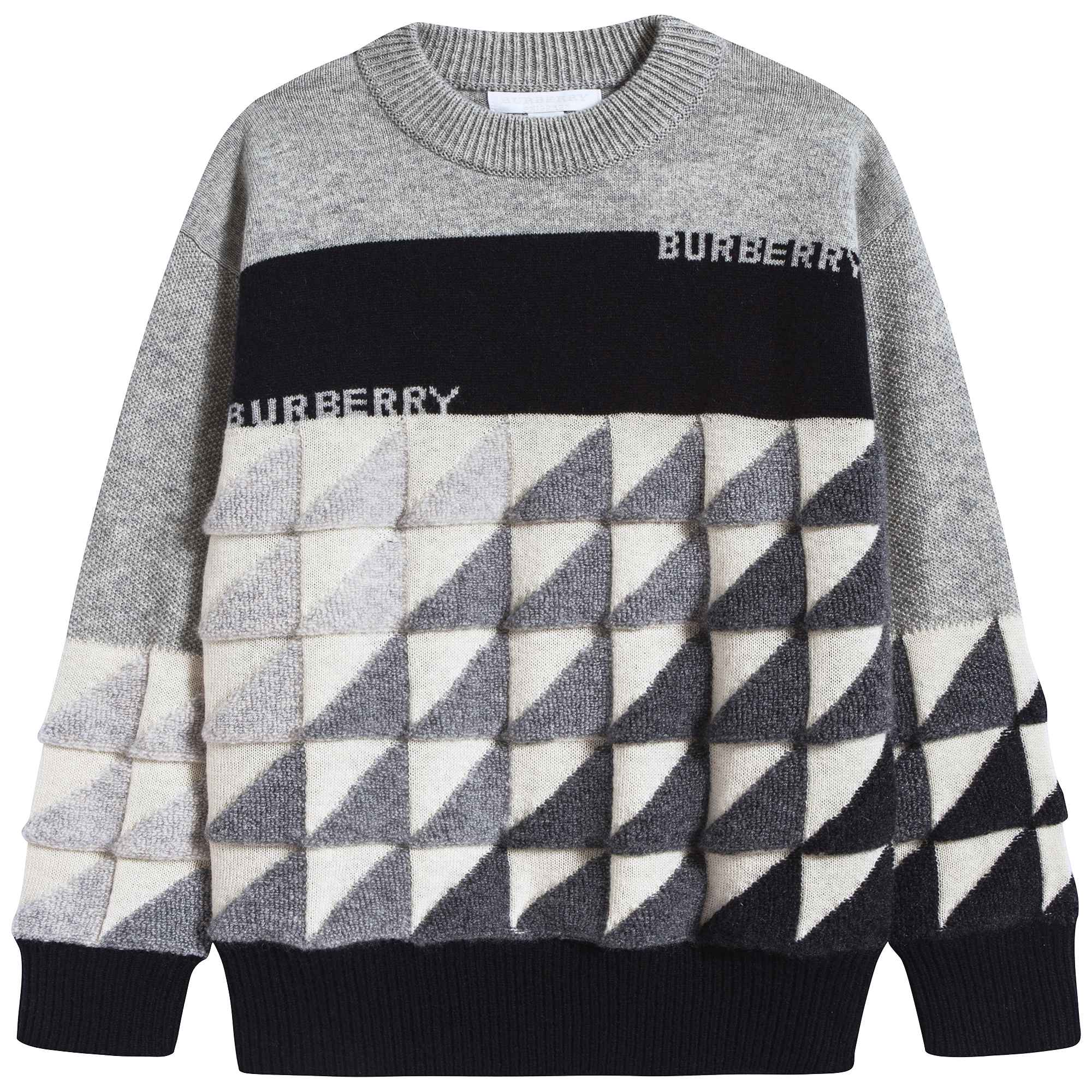 Boys Grey Melange Cashmere Sweater