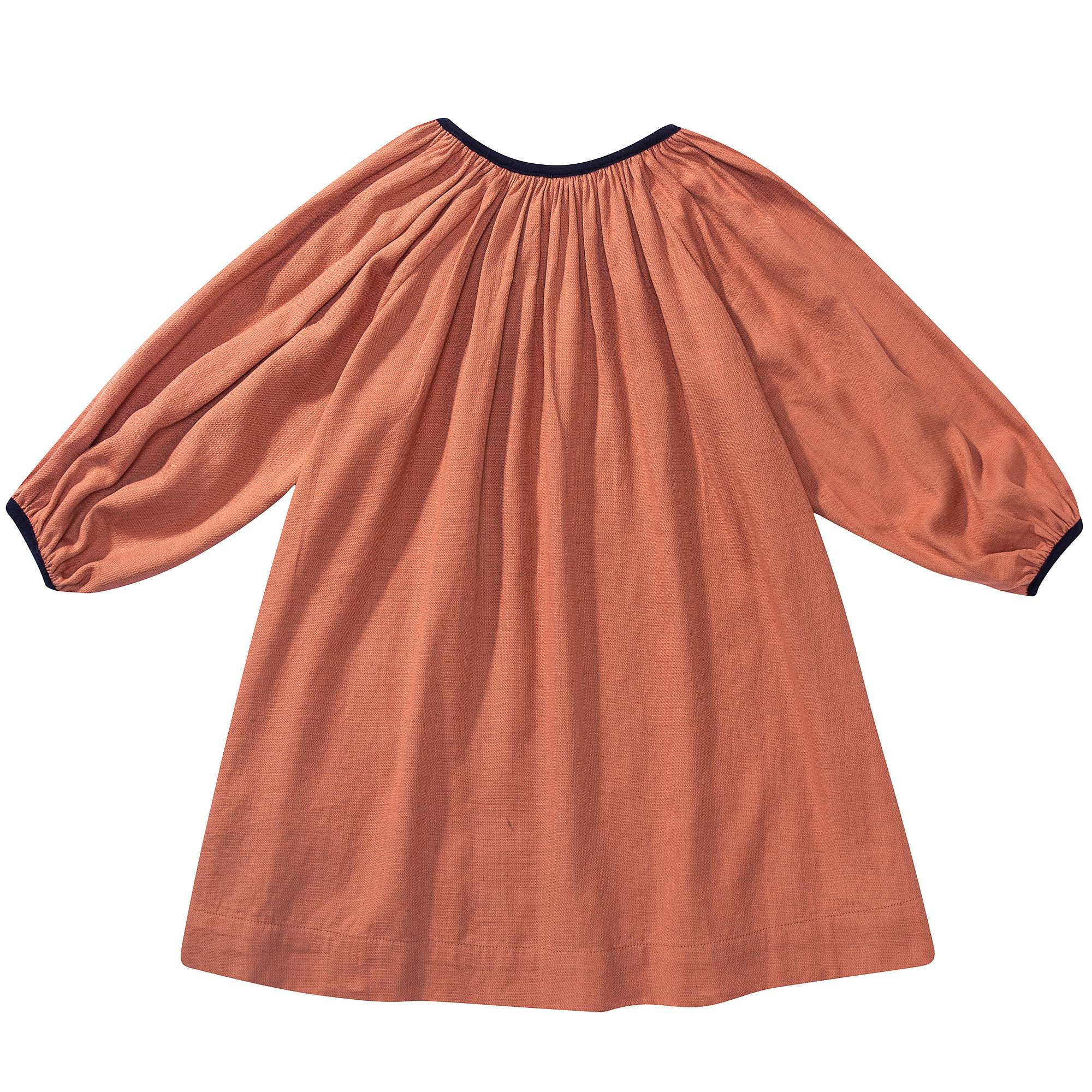 Girls Orange Embroidered Dress