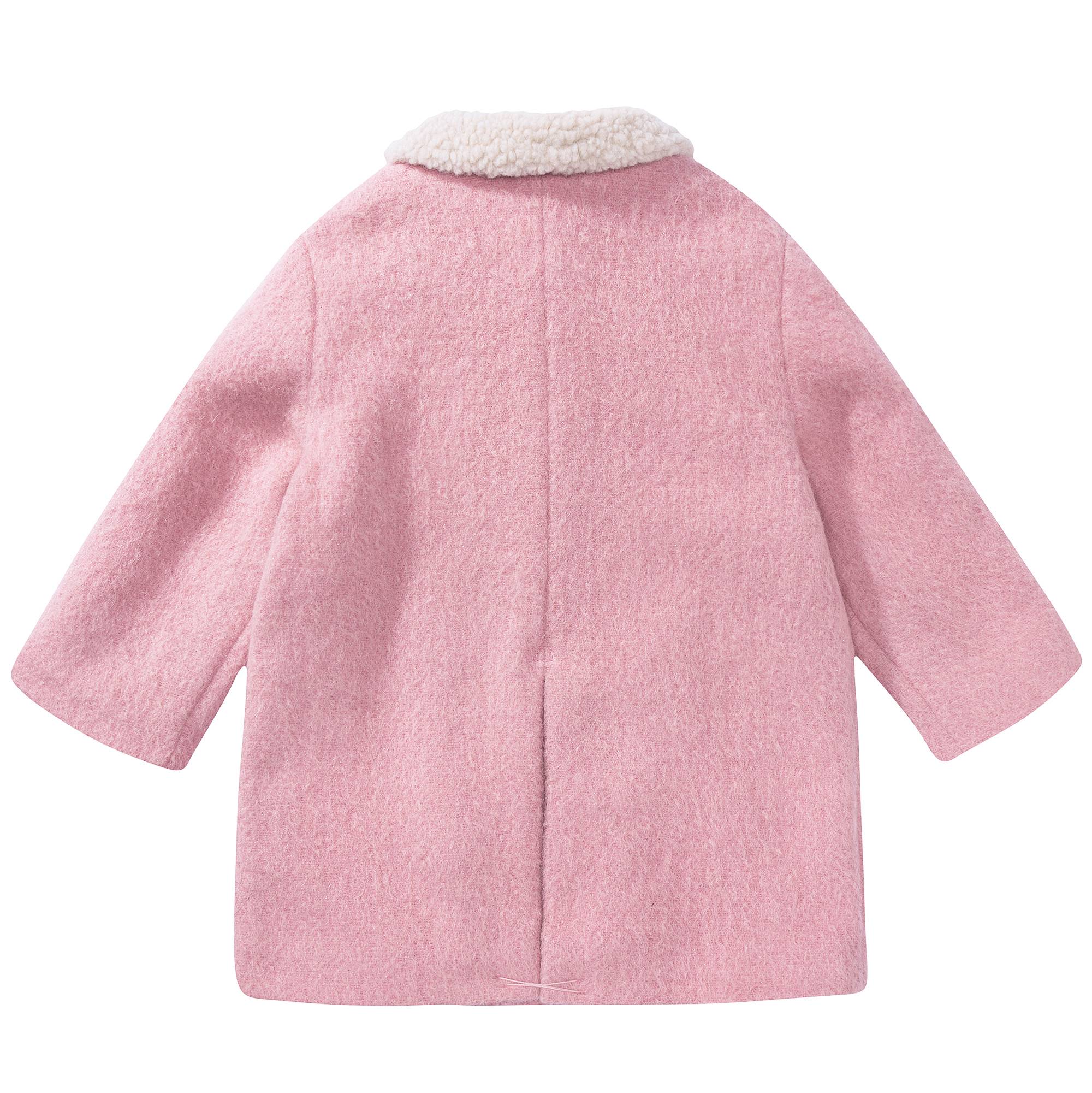Girls Pale Pink Woven Coat