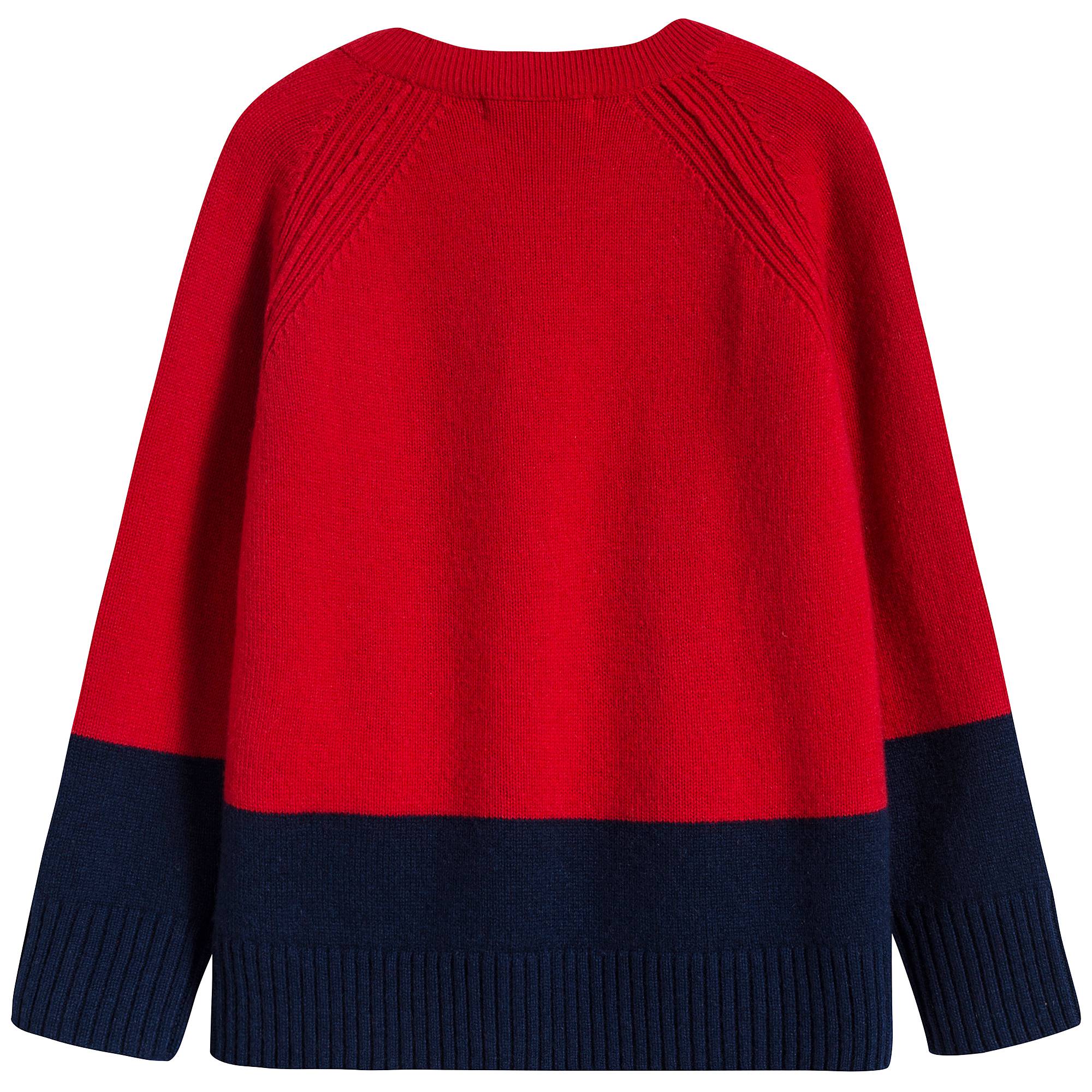 Boys Bright Red Cashmere Sweater