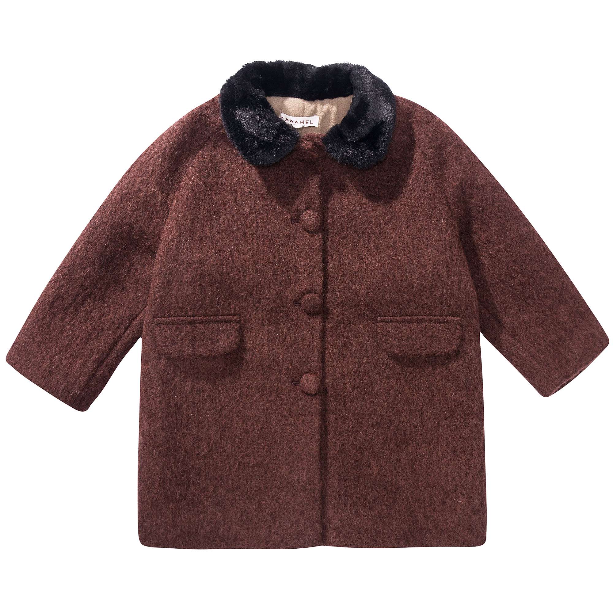 Girls Brown Wool Coat