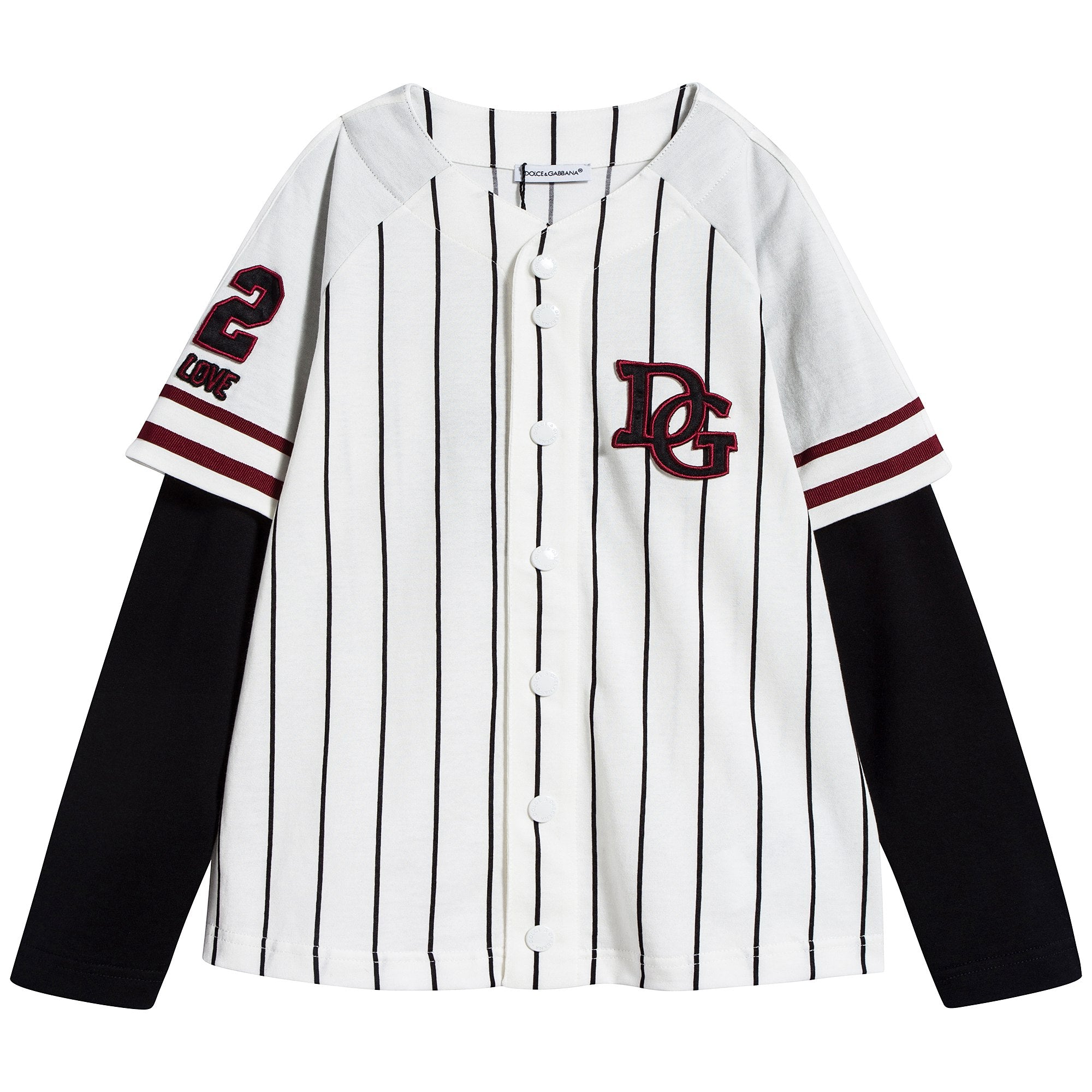 Boys White & Black "DG" Cotton T-shirt