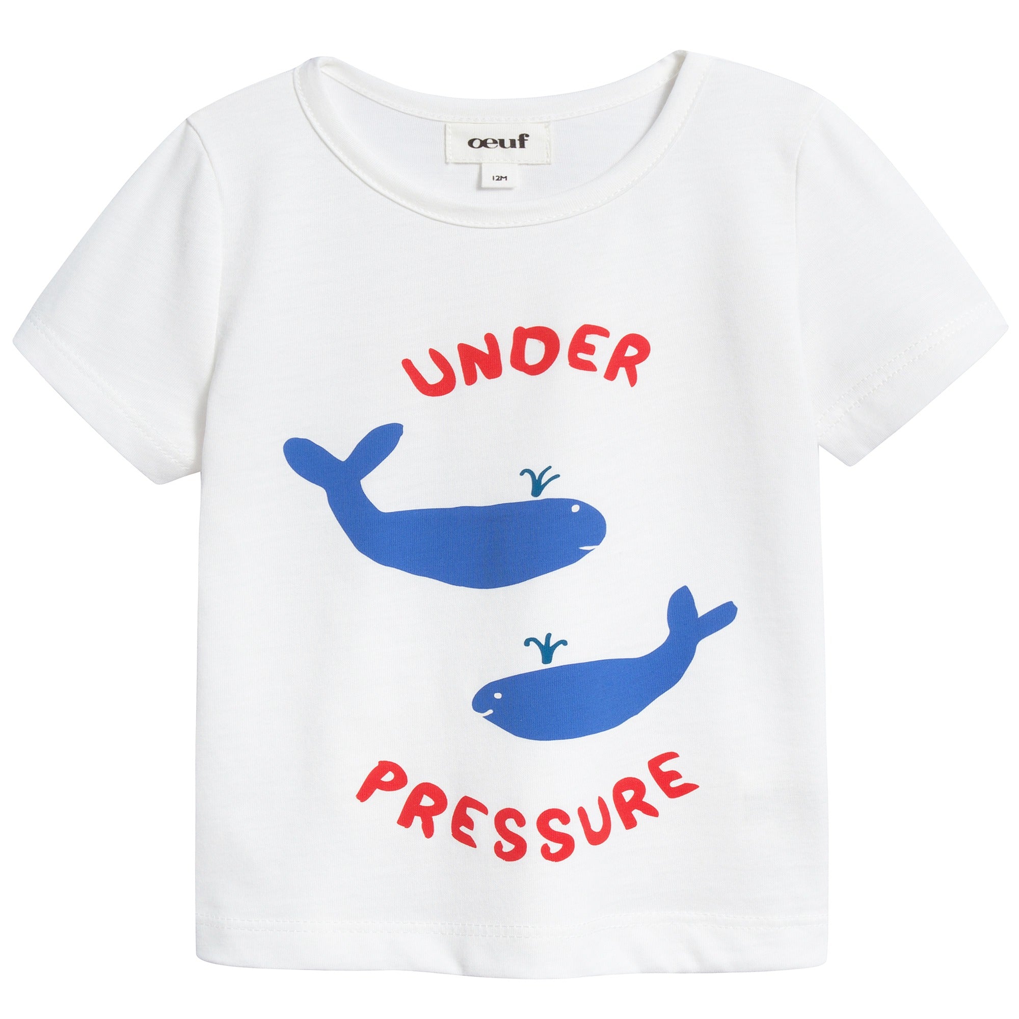 Boys White & Large Whales Organic Pima Cotton T-shirt