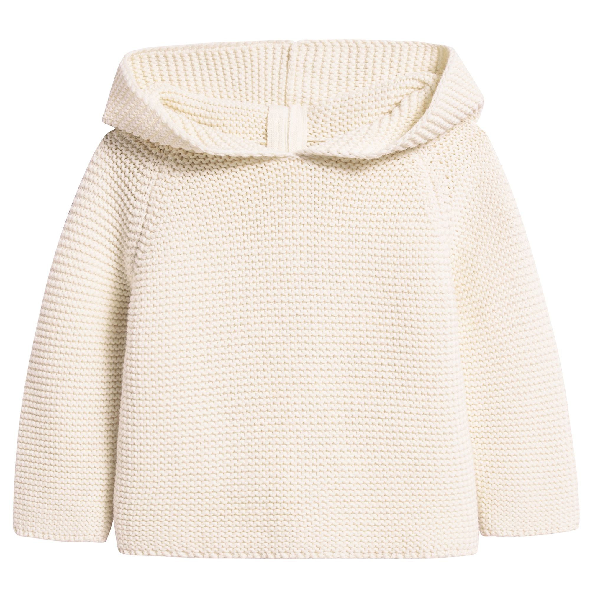 Girls White Cotton Bunny Hoodie