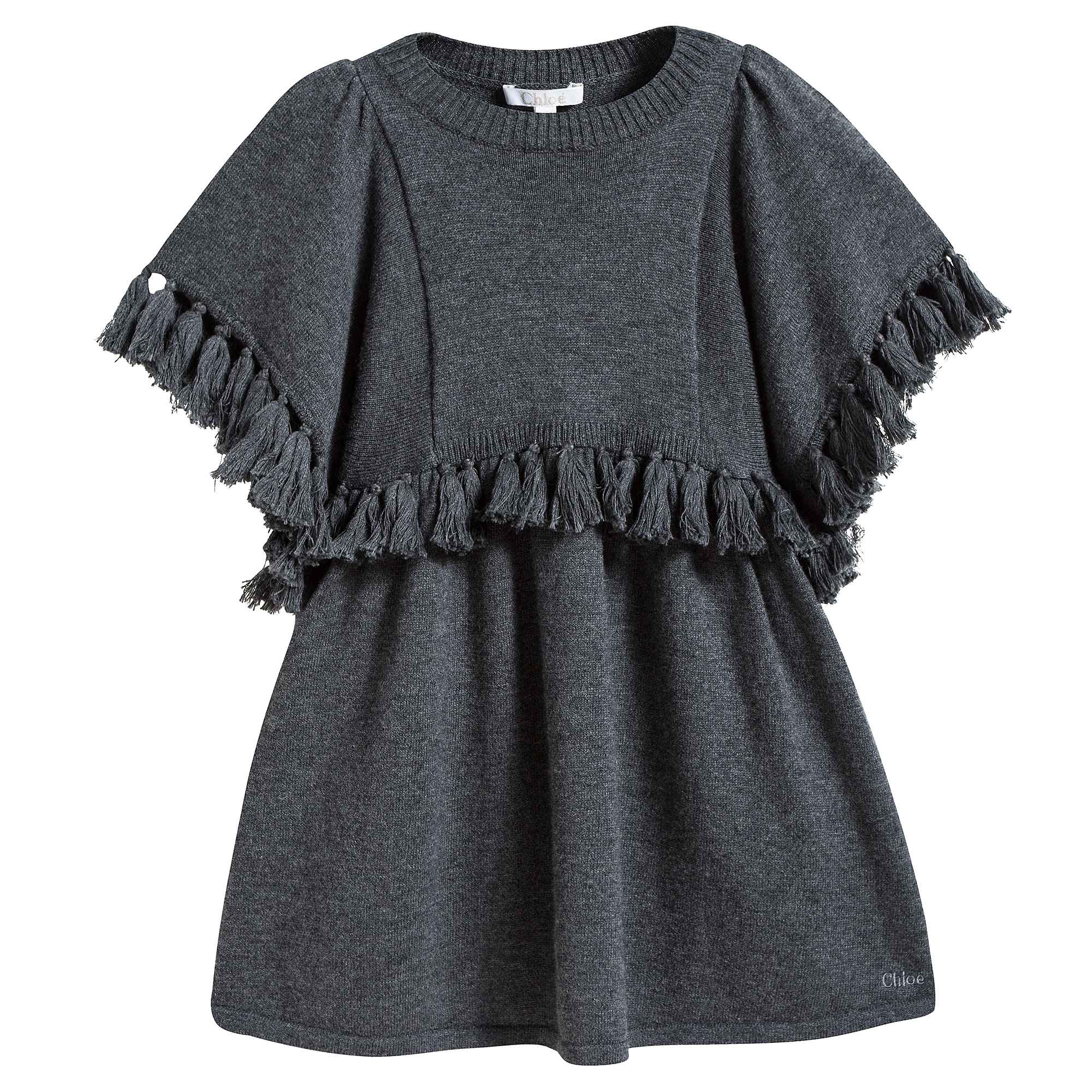 Girls Grey Knitted Dress