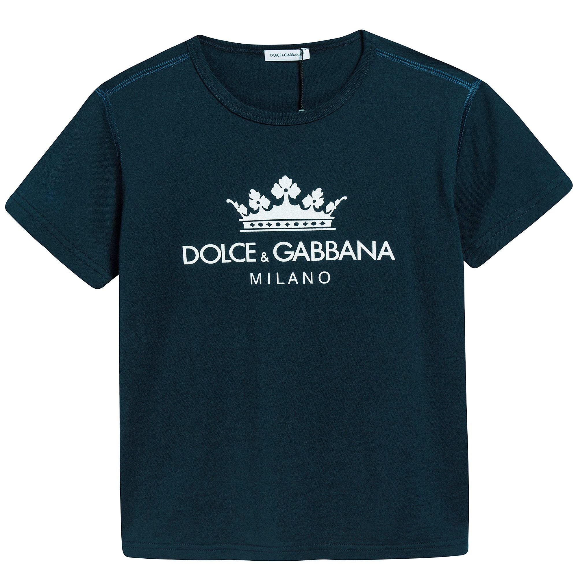 Boys Blue Logo Cotton T-shirt