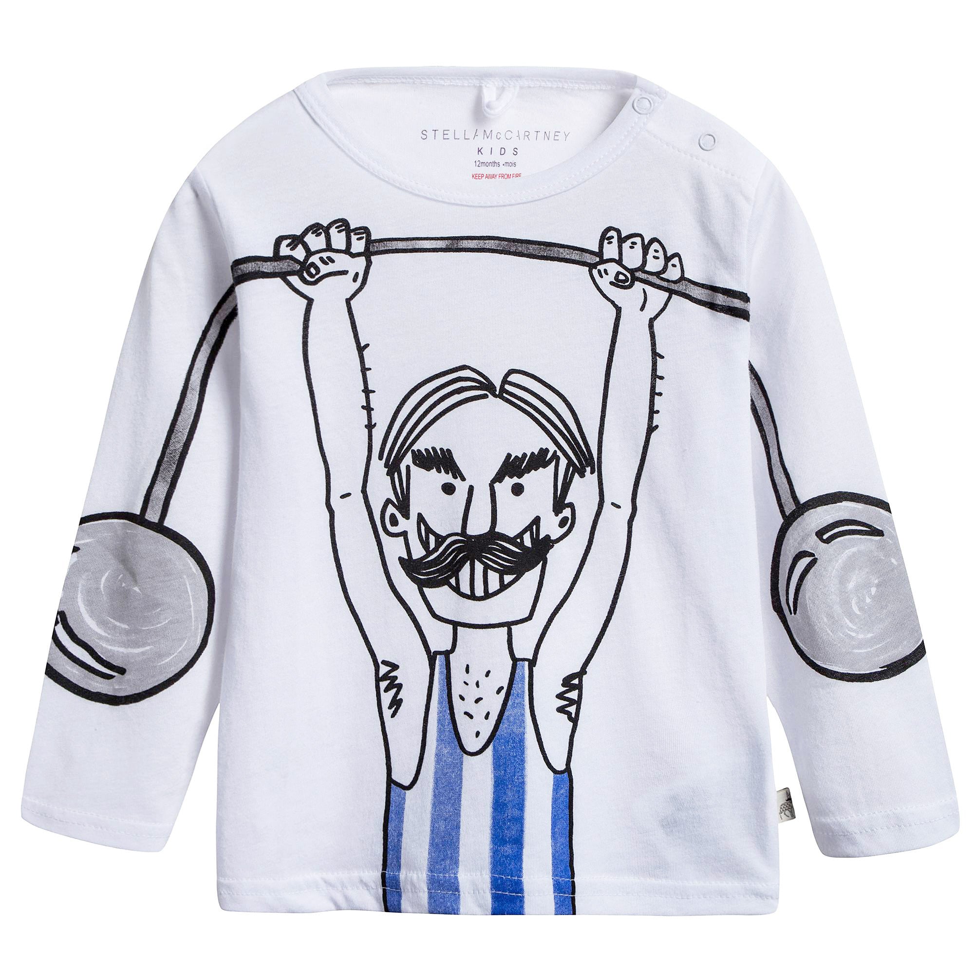 Baby Boys White Fancy Printed 'Barley' Cotton T-Shirt