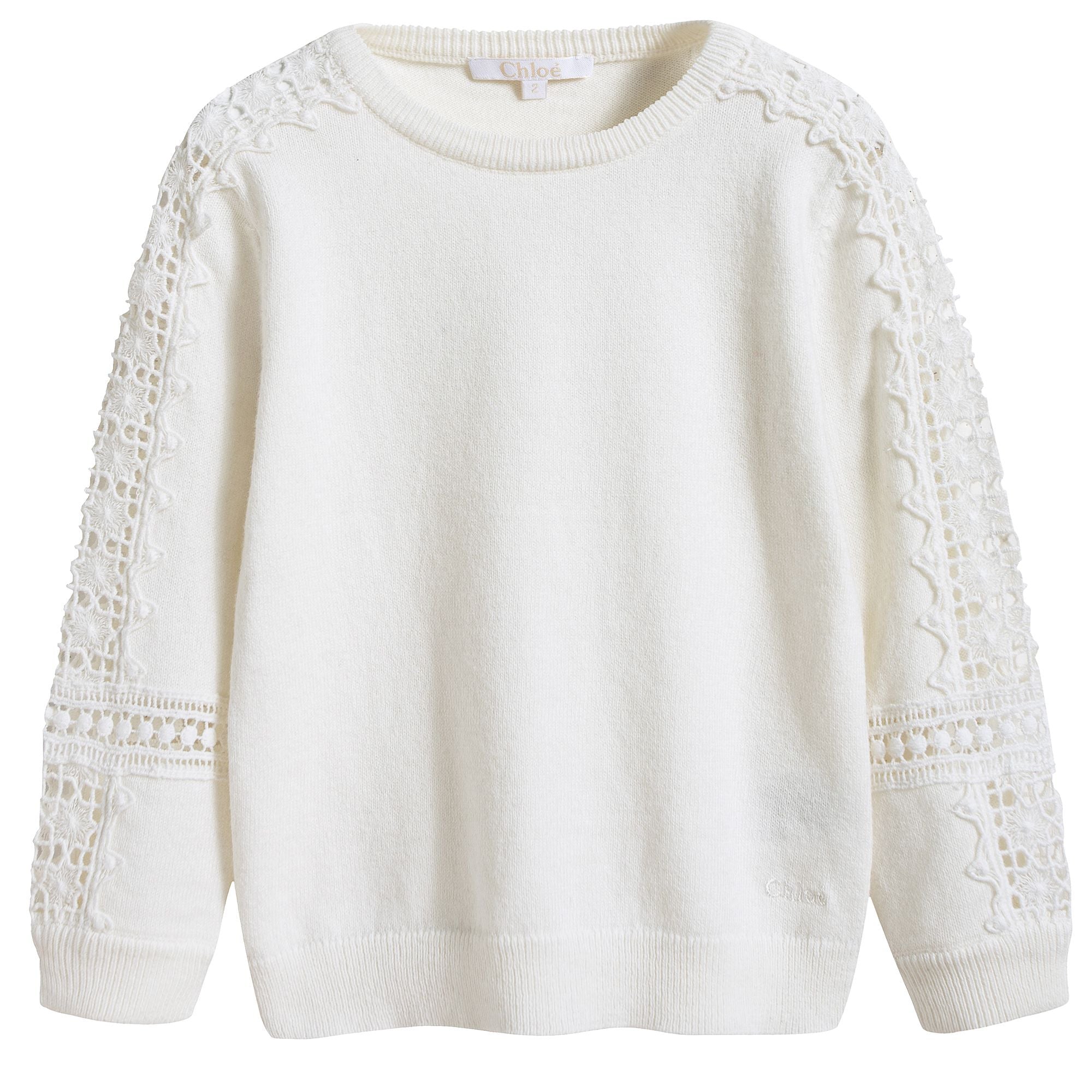 Girls Ivory Wool Sweater