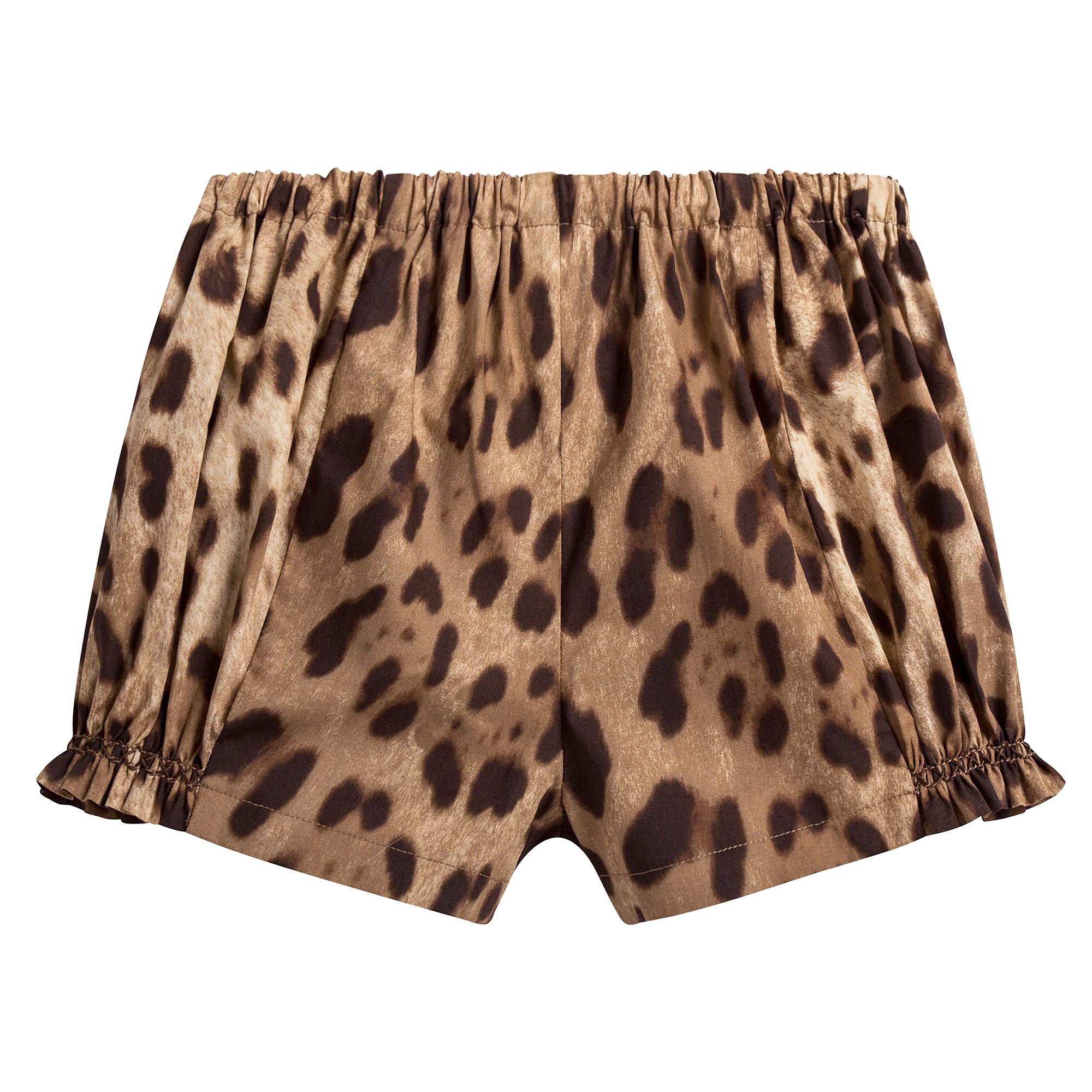 Girls Leopard Print Zambia Top & Shorts Set