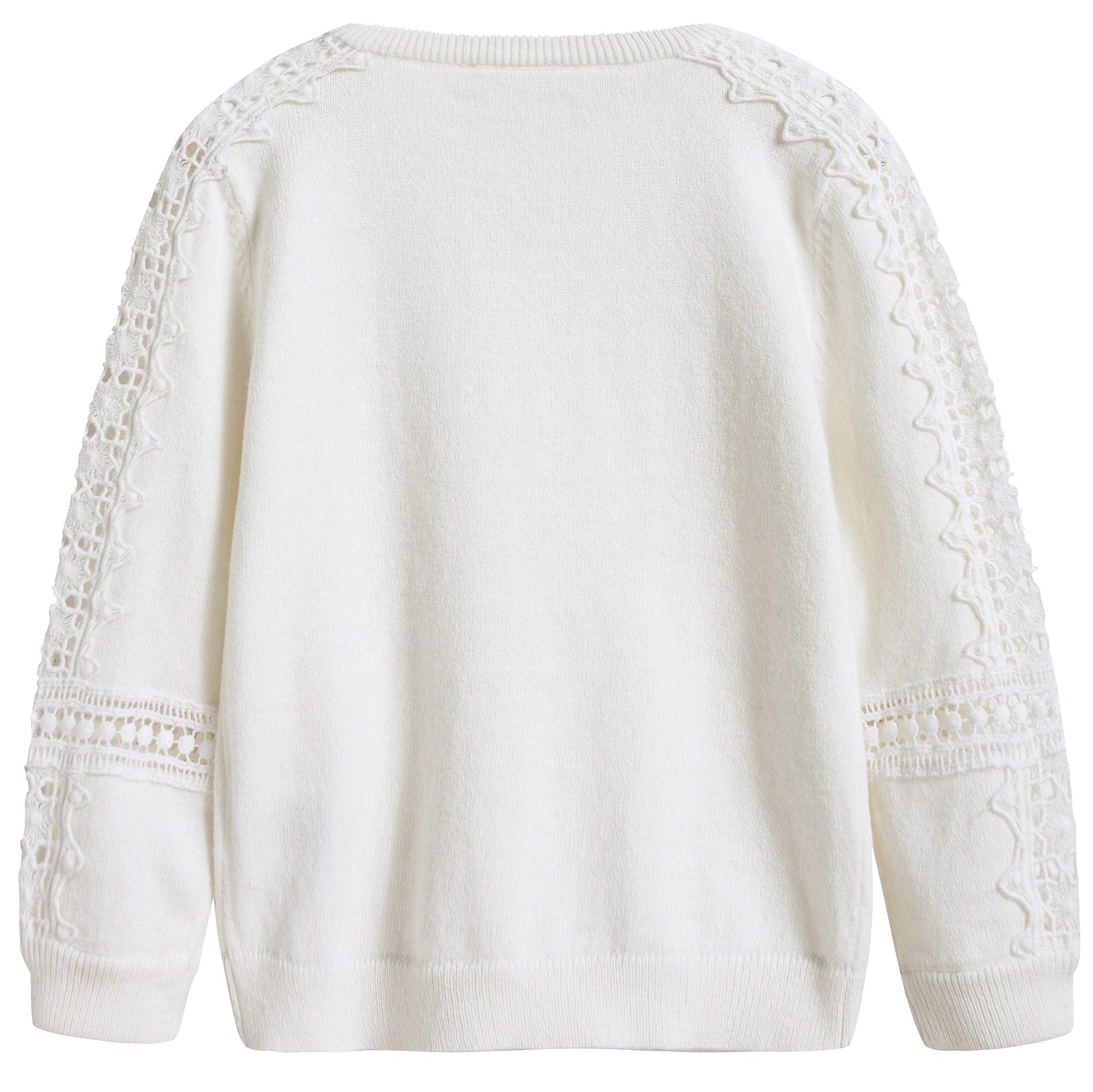 Girls Ivory Wool Sweater