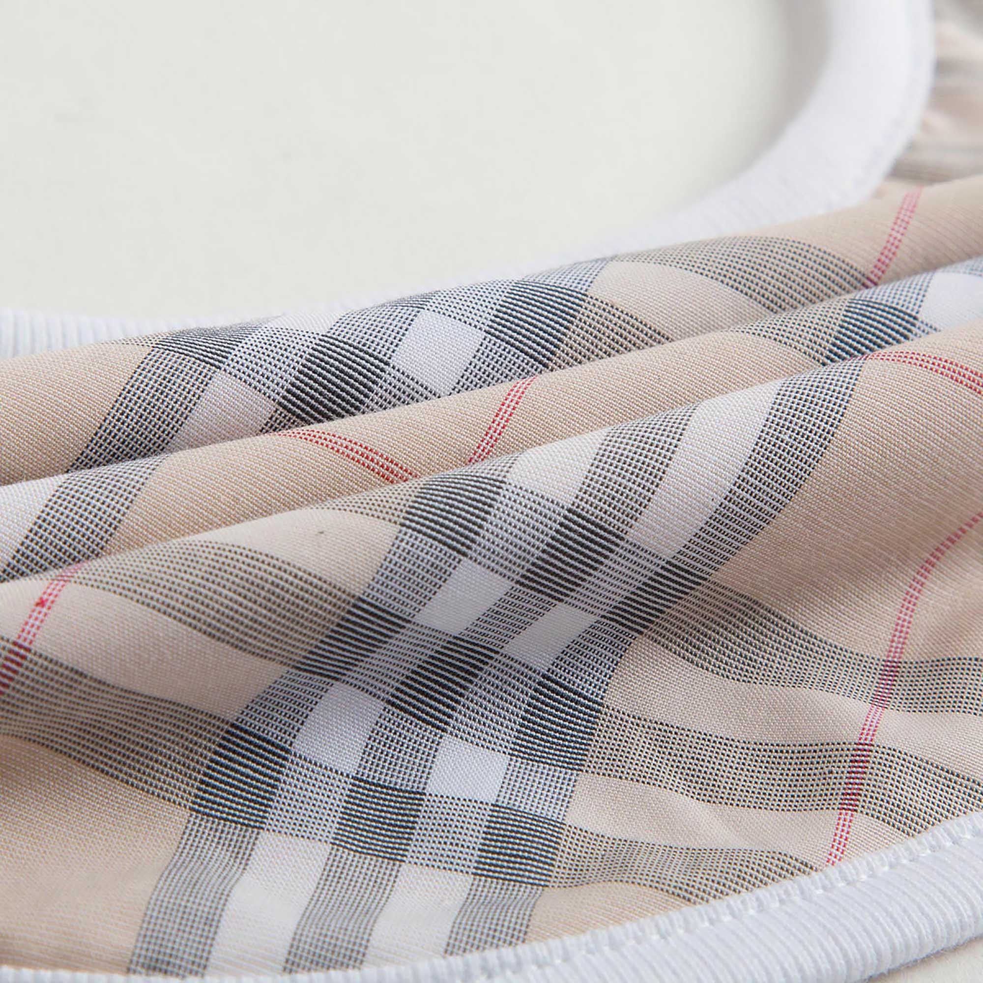 Baby White Check Cotton Three-piece Gift Set