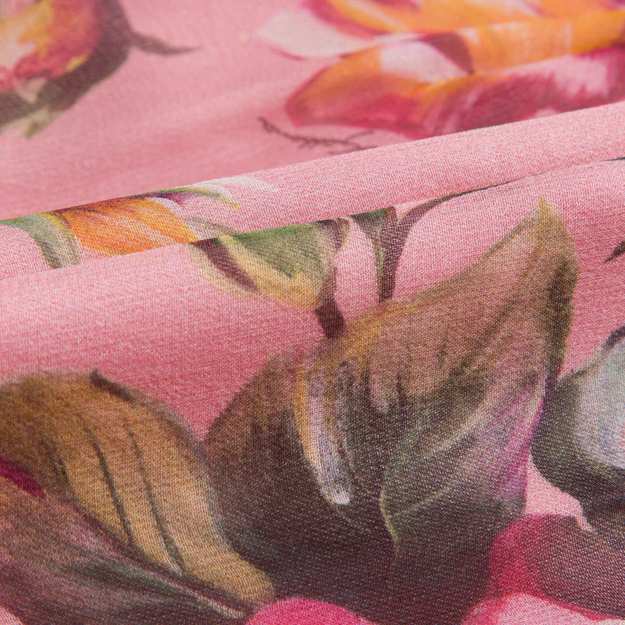Girls Flower-Printed Silk Dress