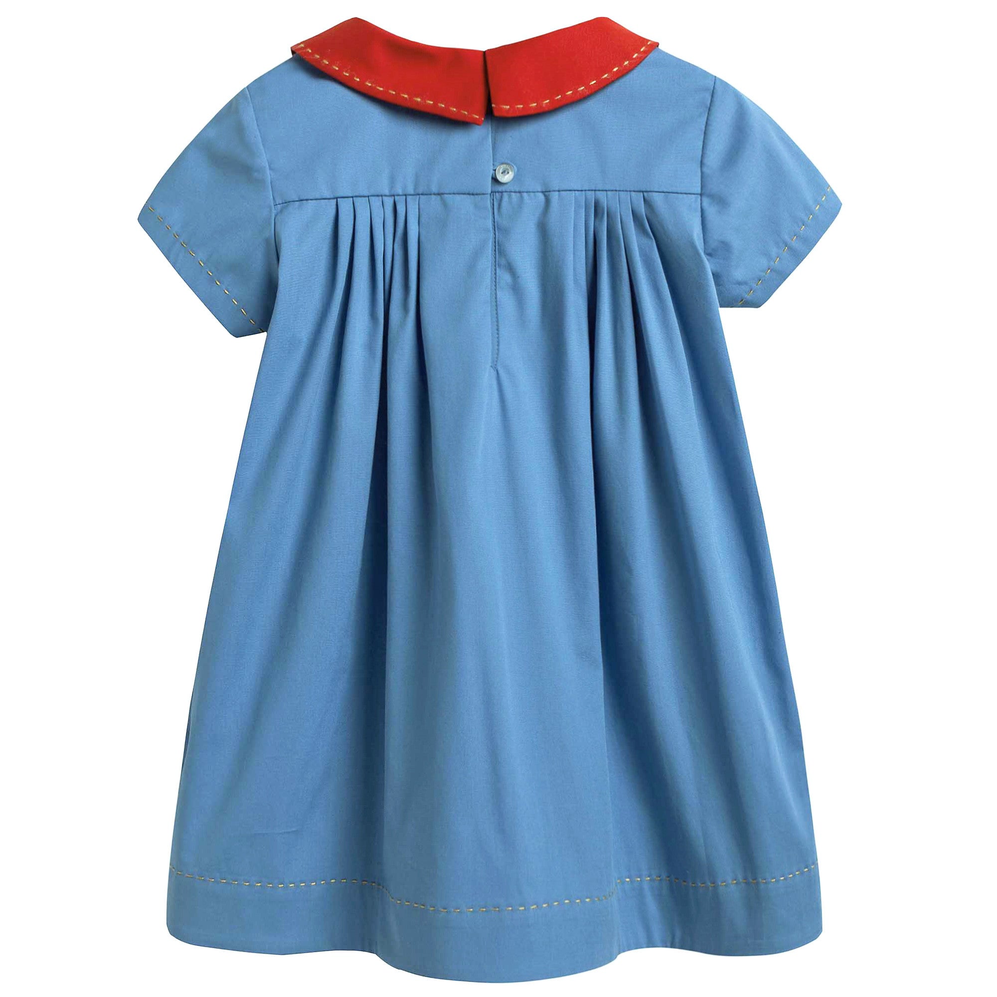 Baby Girls Blue Embroidered Dress