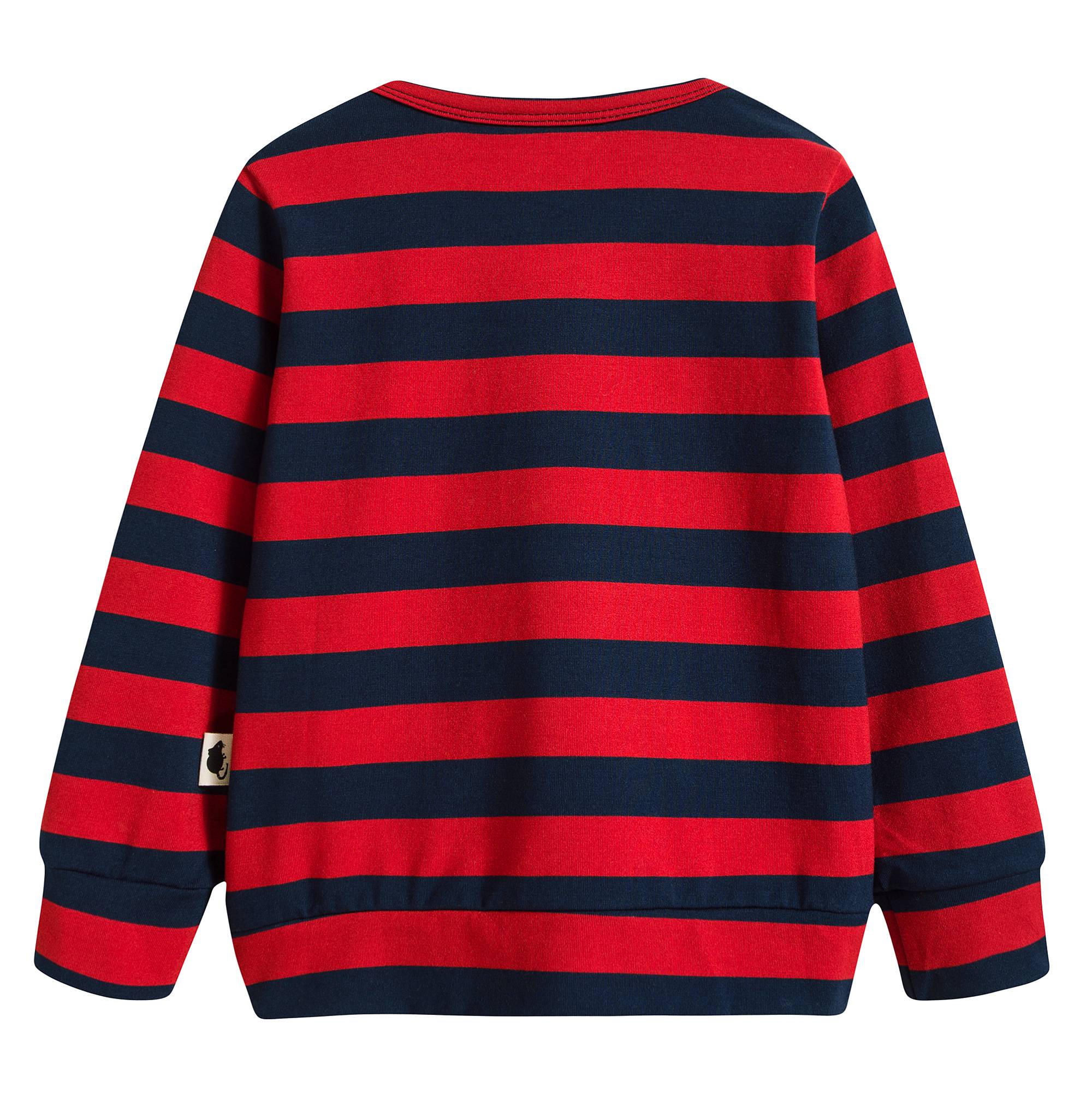 Girls Red & Blue Striped T-shirt