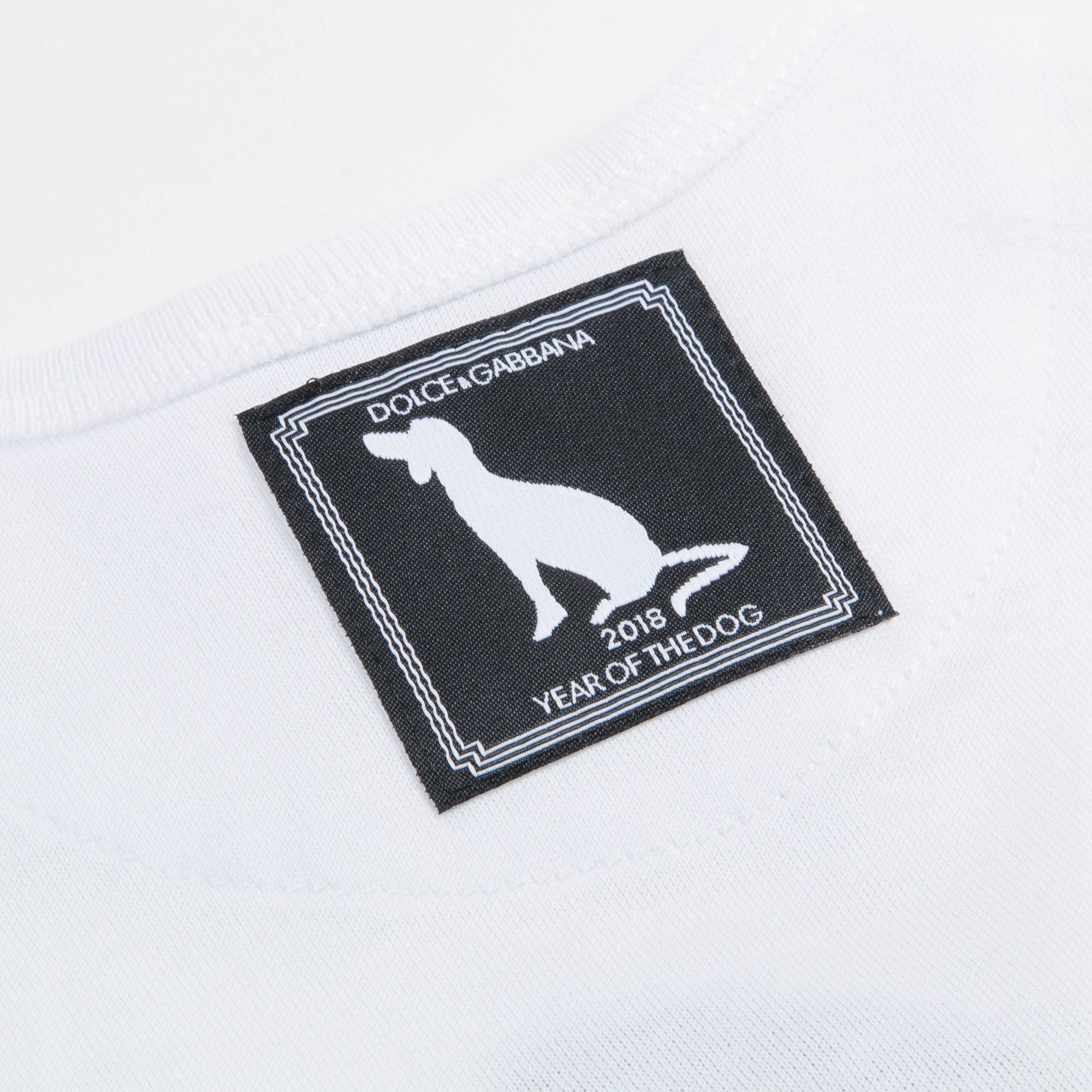 Baby White "Dog" Cotton T-shirt
